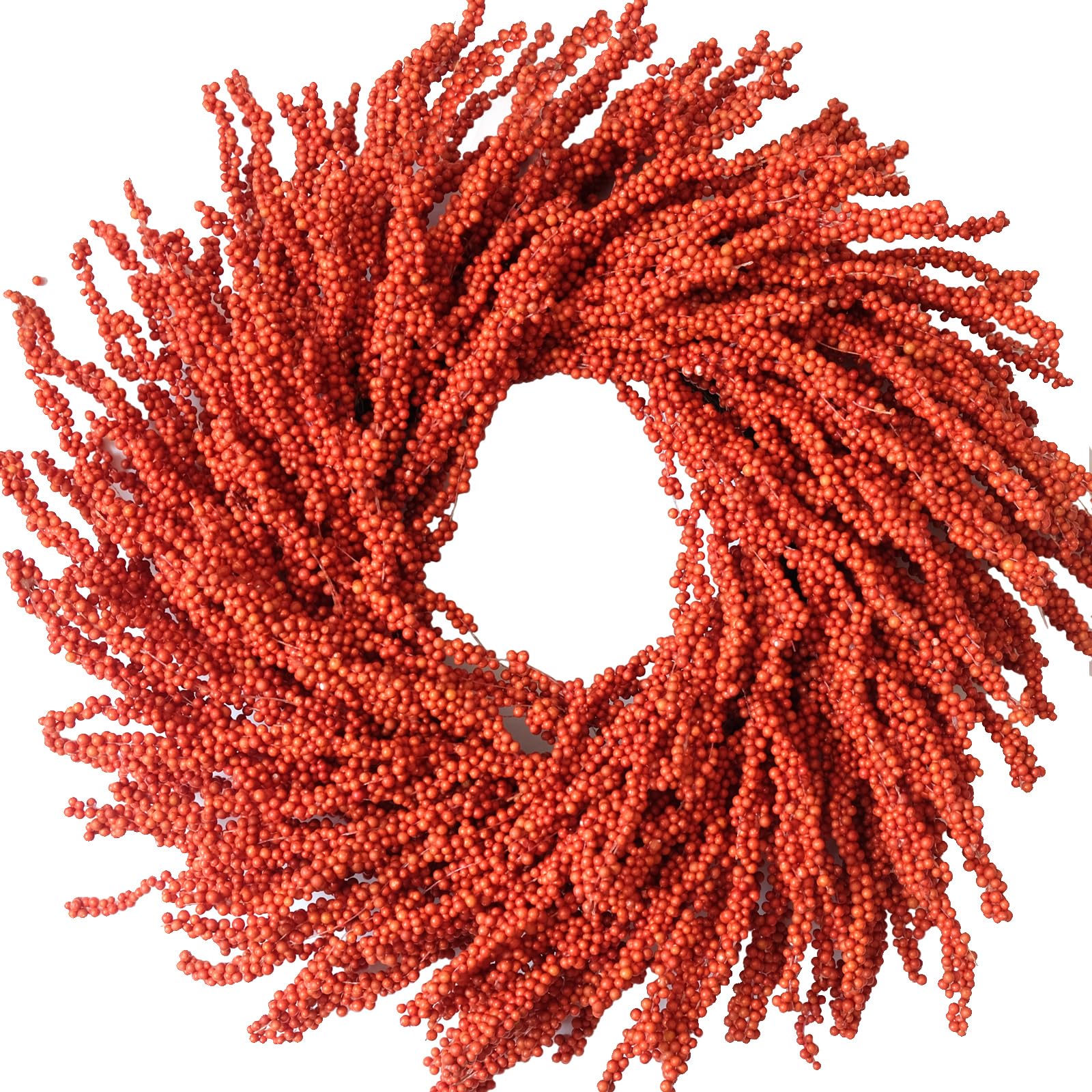 26 Inch Fall Wreath with Orange Berries for Front Door, Autumn Festival Wreath for Indoor and Outdoor, Large Fall Wreath for Home Decoration