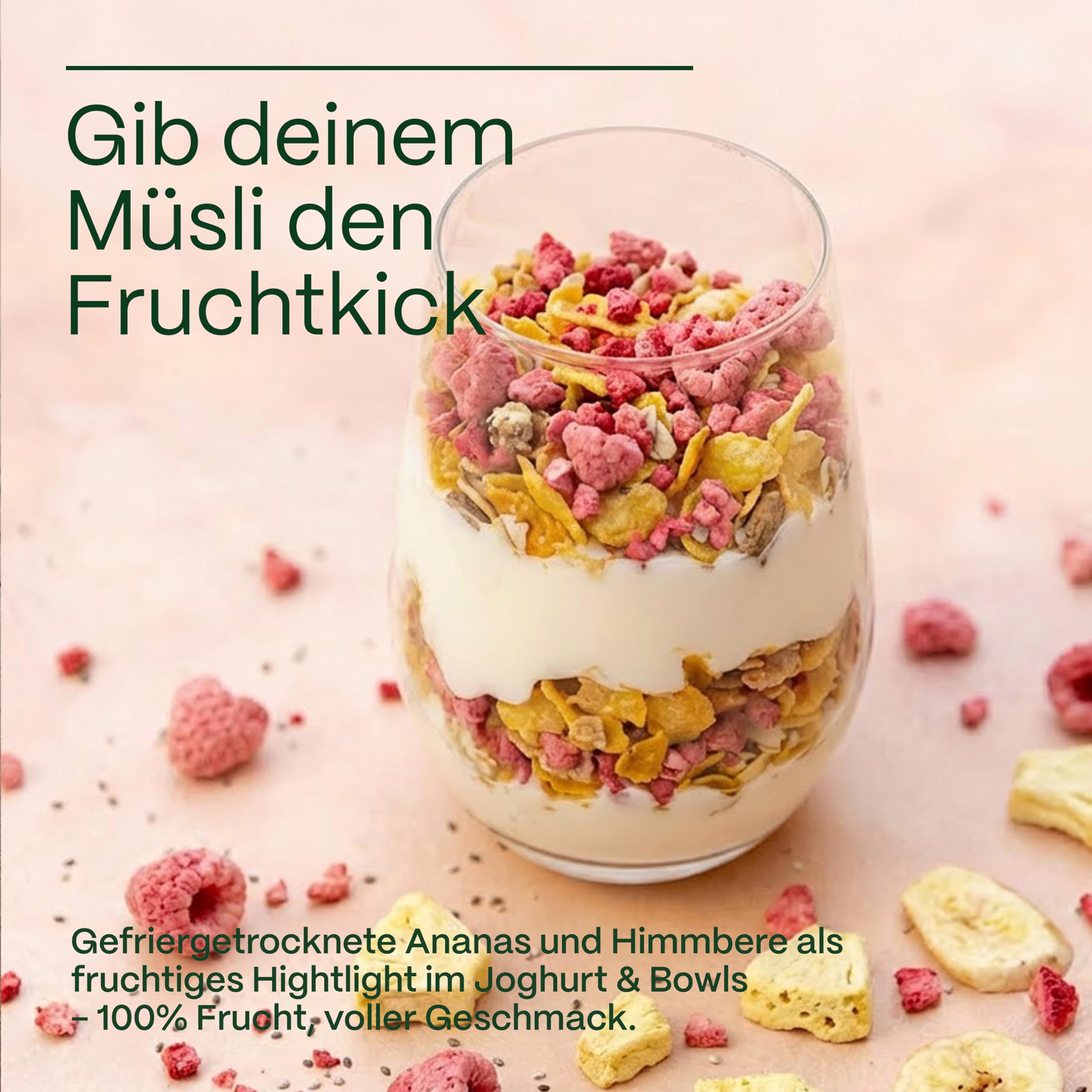 GreatVita Himbeeren gefriergetrocknet 400g - knusprige Himbeerfrucht ohne Zuckerzusatz - gefriergetrocknete Früchte - Freeze-Dried Raspberries - Snack & Topping für Müsli, Joghurt & Smoothies