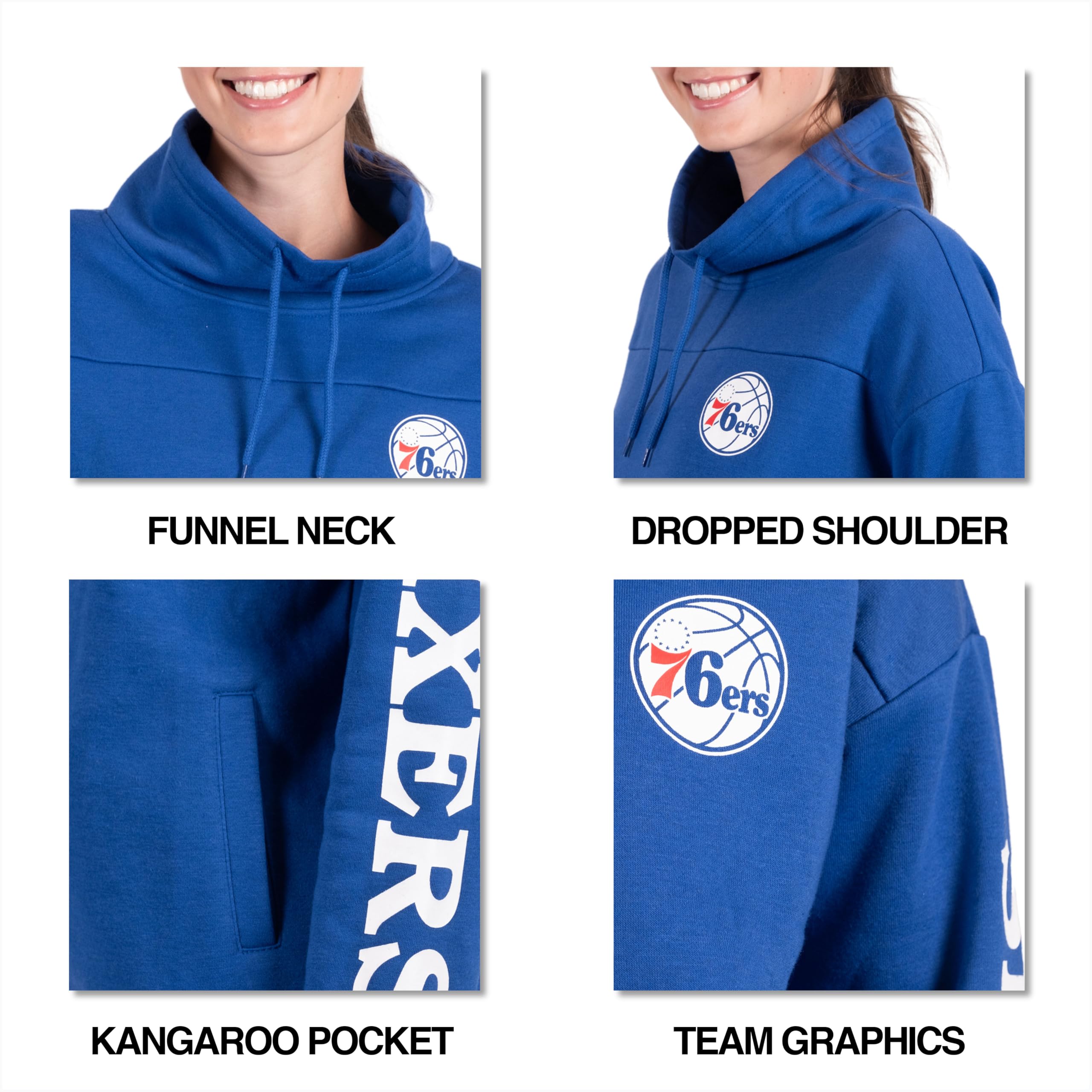 Ultra Game Damen Fleece Hoodie Pullover Sweatshirt Funnel NEC Vlies, Kapuzenpullover, Sweatshirt, Trichterhals