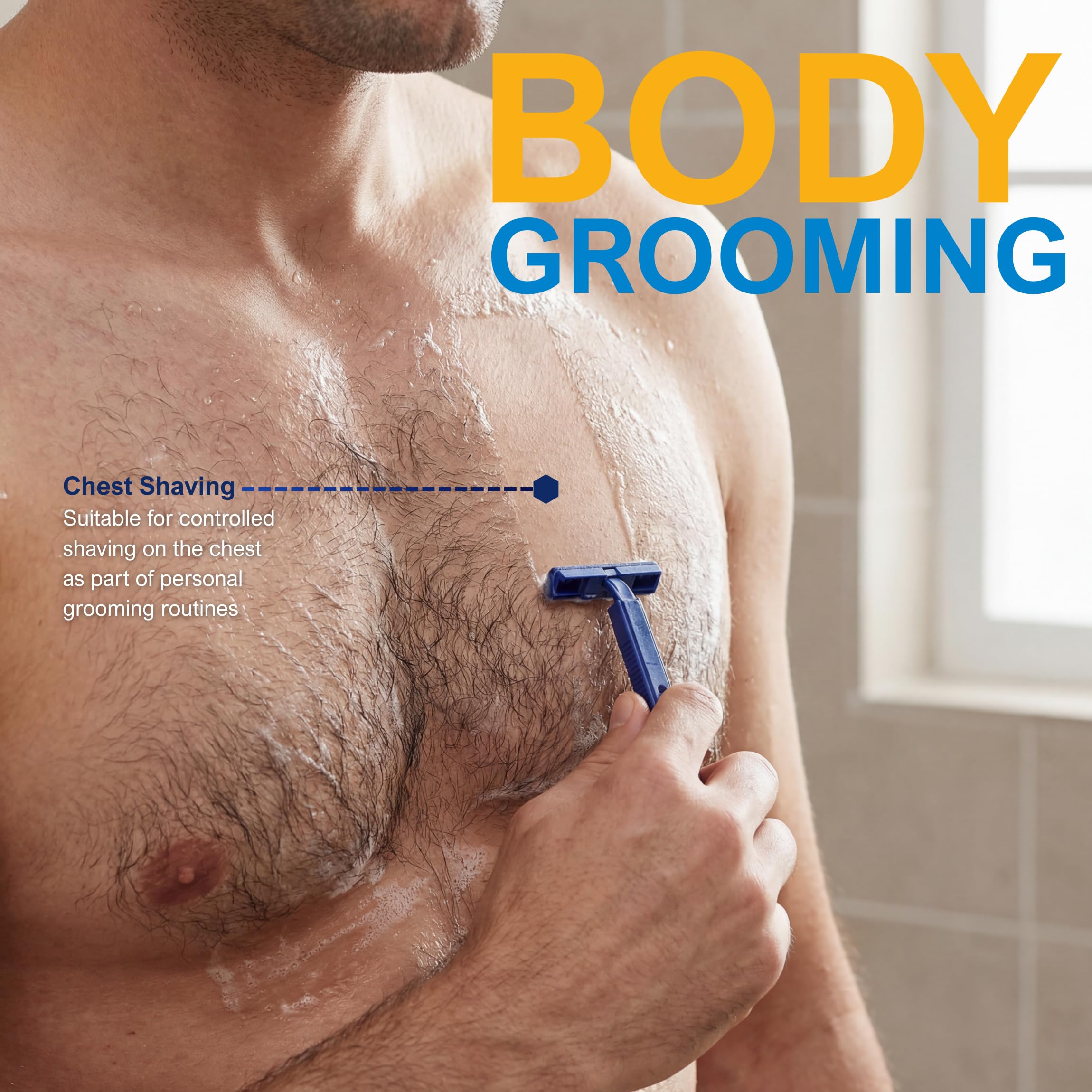 MED PRIDE Las maquinillas de afeitar desechables | 50-paquete | doble las láminas y de fácil agarre para max control y suavidad | unisex, suave y cómodo cuidado de afeitar para hombres y mujeres