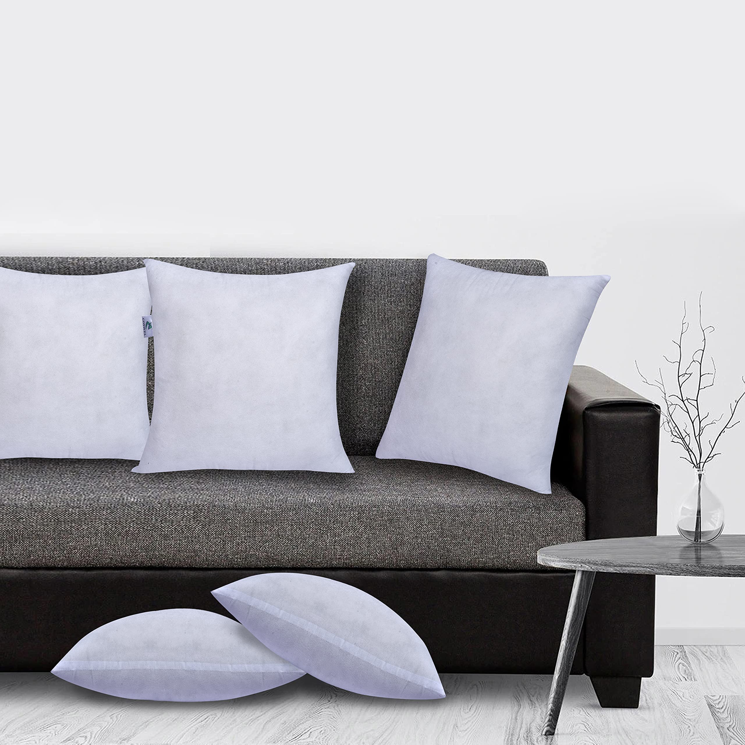 Proposed Value: COSWEL Premium Cushions (16x16 in, White, Set of 5) | Hotel Quality Soft Cushion Filler | for Sofa, Bed & Chairs | Anti Bacterial & Anti Allergic | Comfortable & Luxurious