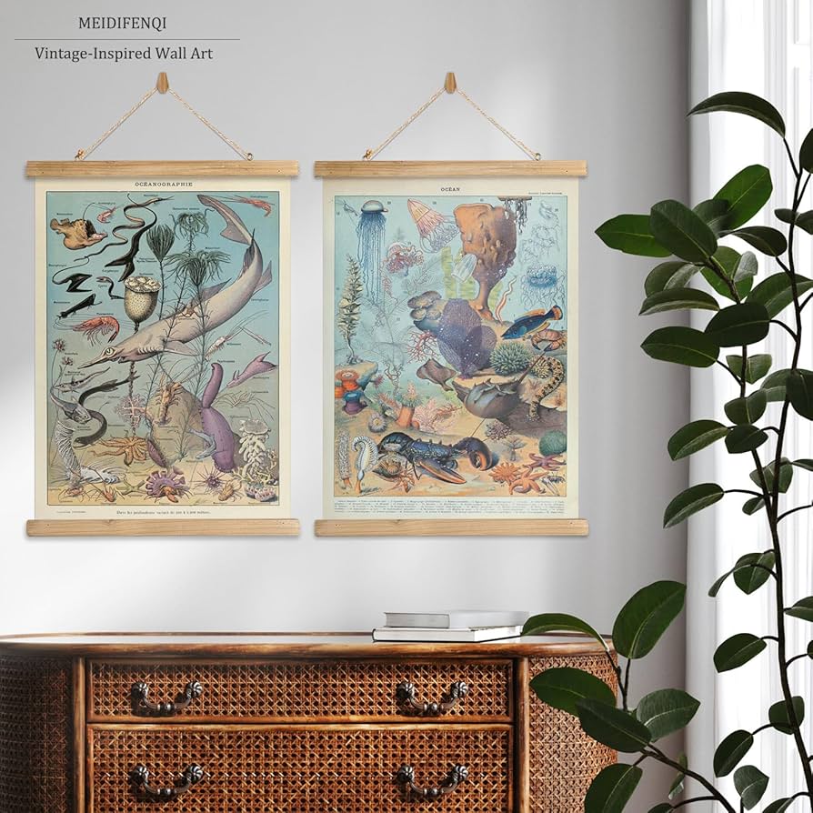 Amazon.com: 2 Pack Vintage Poster Hanger Frame, Retro Style