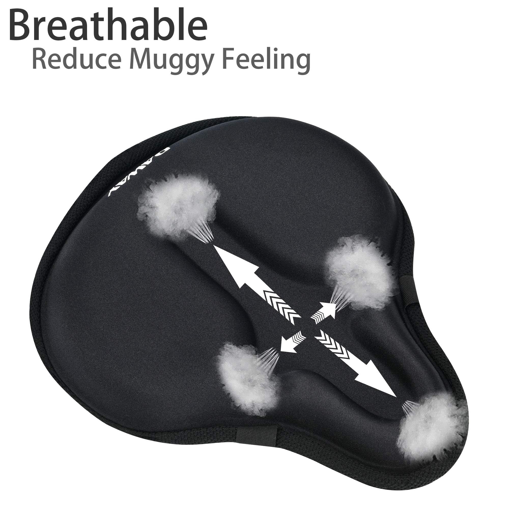 DAWAY Comodo coprisedile per bicicletta, in gel di silicone e memory foam, imbottito, per uomini e donne, morbido coprisella per bicicletta Peloton, esercizi fissi, mountain bike da strada, XL/L/S