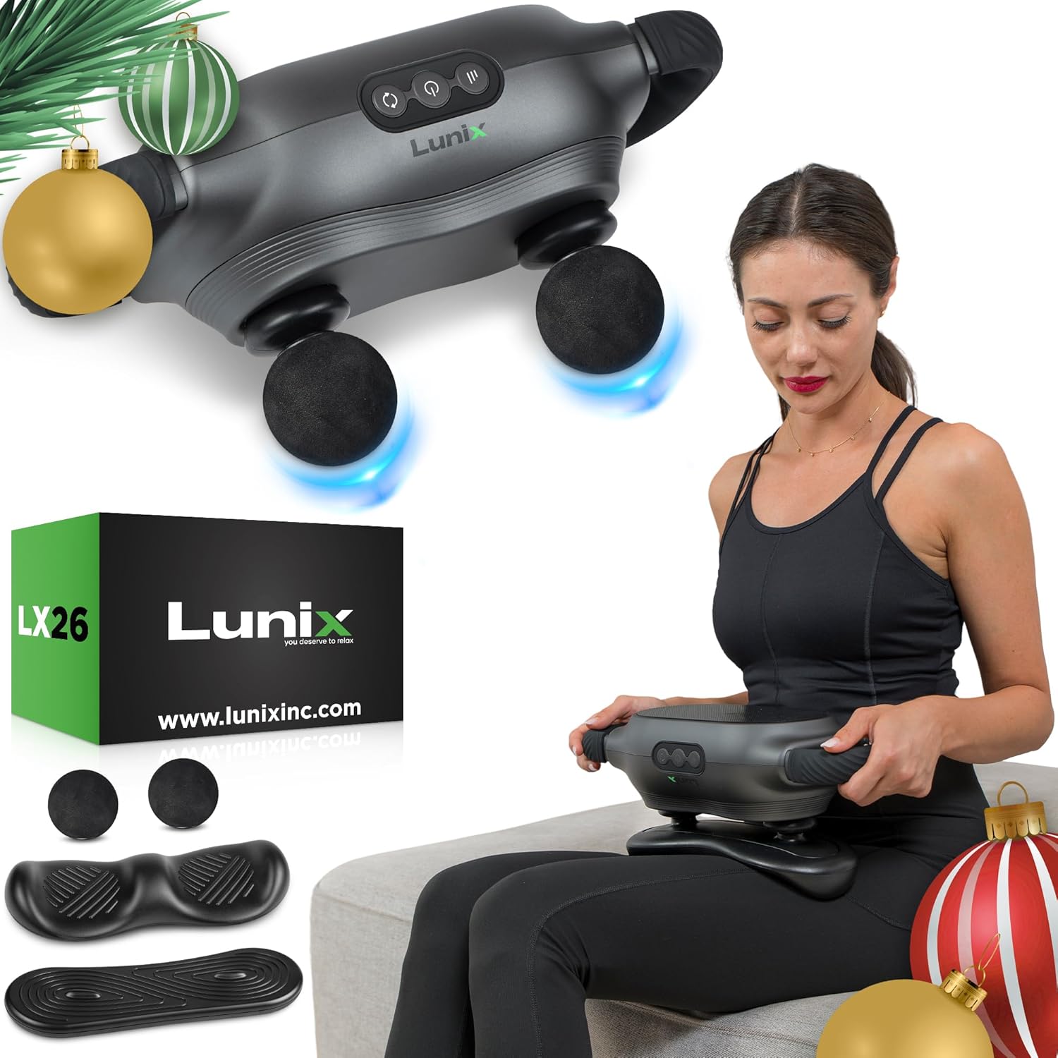 Lunix LX26 2-Head Professional Deep Tissue Massage Gun