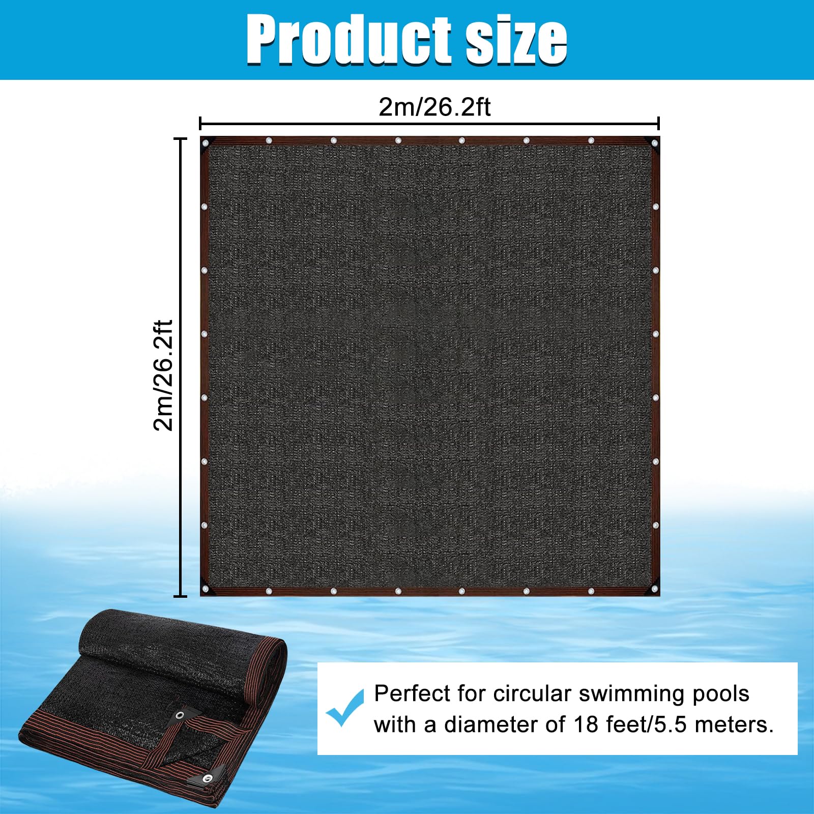 YEXEXINM 24ft Round Leaf Net Pool Covers for above Ground Pool - Winter Cover Mesh Cover?Mesh Swimming Pool Cover ?Pool Safety Net Fits 24FT above Ground Pools, Keeps Leaves Out of Your Pool ?Black?