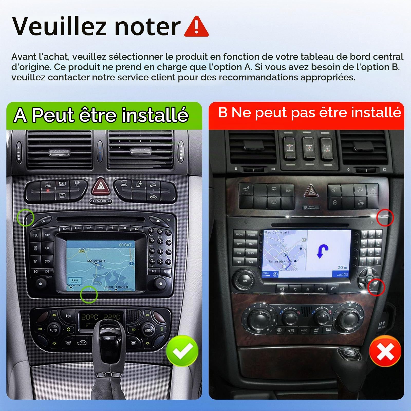 VECHTEL 2G+64G Autoradio pour Mercedes Benz C CLK G Classe W203 W209 W463 Viano Vito avec CarPlay Android Auto sans Fil, Écran Tactile 7 Pouces Autoradio Android 13, GPS WiFi Bluetooth Caméra