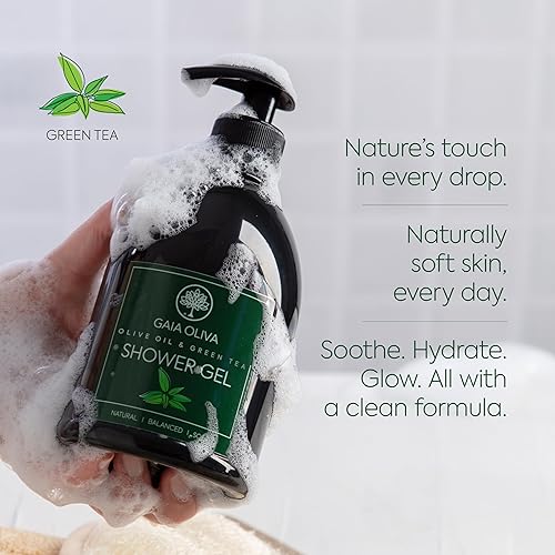 Miniatura 2 de GAIA Oliva Gel de ducha líquido de aceite de oliva, hidratante, gel de baño, botella de 16.9 onzas líquidas (paquete de 2)