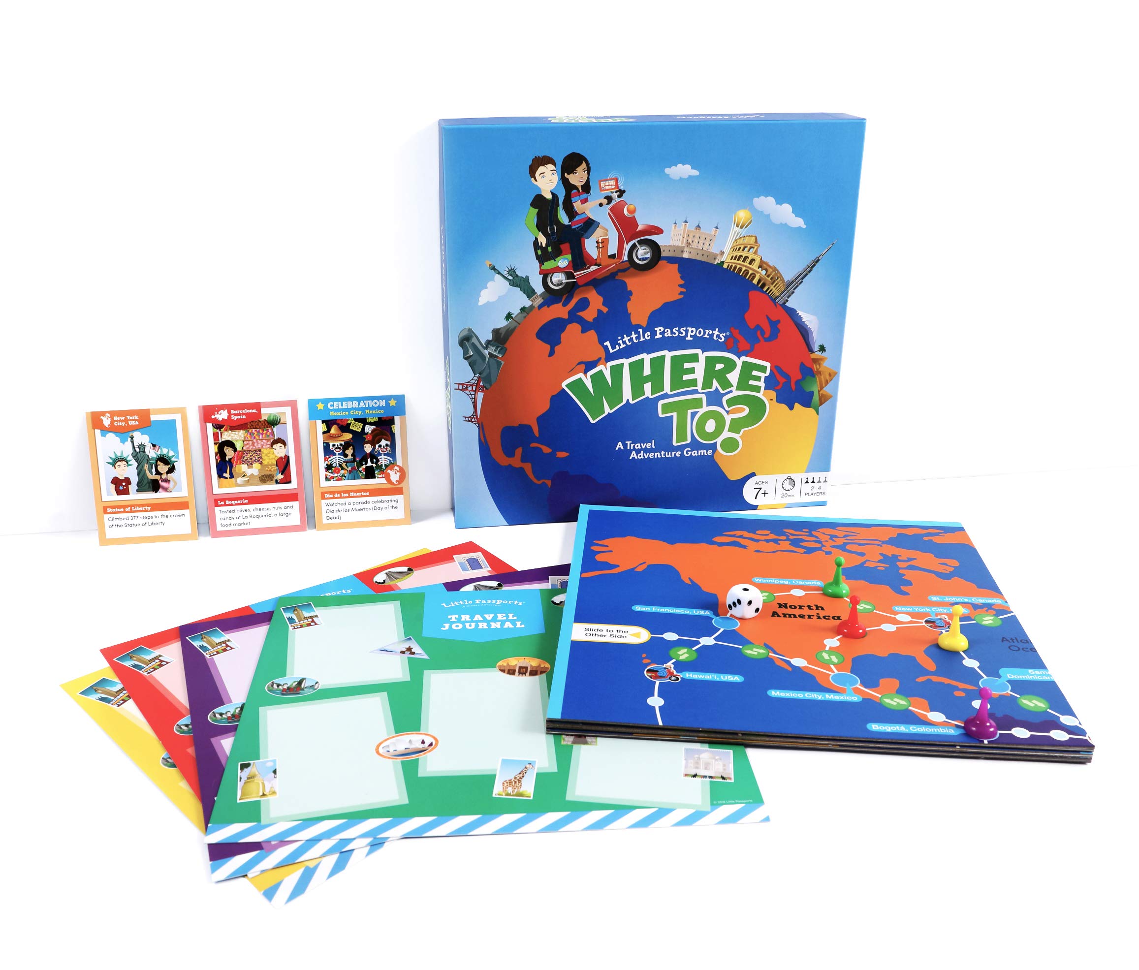 Little Passports Where To? Travel Adventure Board Game - World Map for Kids Ages 7 & Up - Family Geography - Fun Cards - Travel Inspiration - Educational Learning