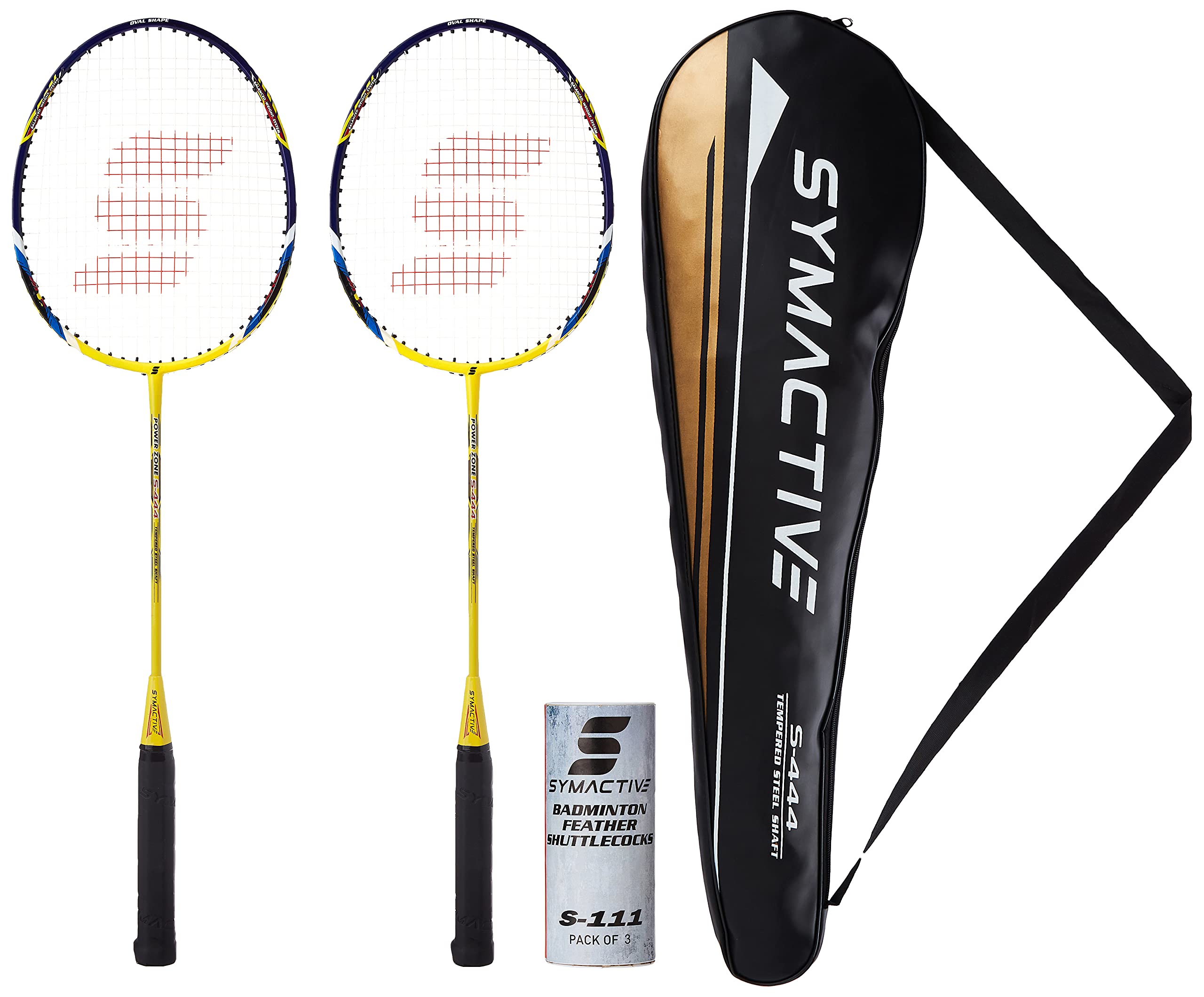 Amazon Brand - Symactive Aluminum Blend Badminton Kit With 2 Racquets For Semi-Professional Players And Feather Shuttles, S444, Multicolor (B08KTYZDCM) Amazon Price History, Amazon Price Tracker