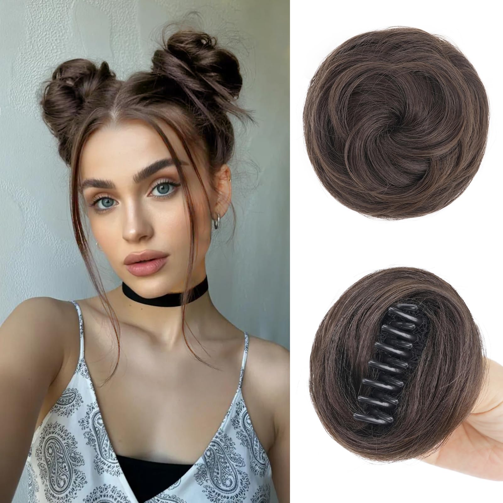 トップス bun Amazon.com : Foaoit Space Buns Hair Piece 2 PCS Fake Mini Hair Bun