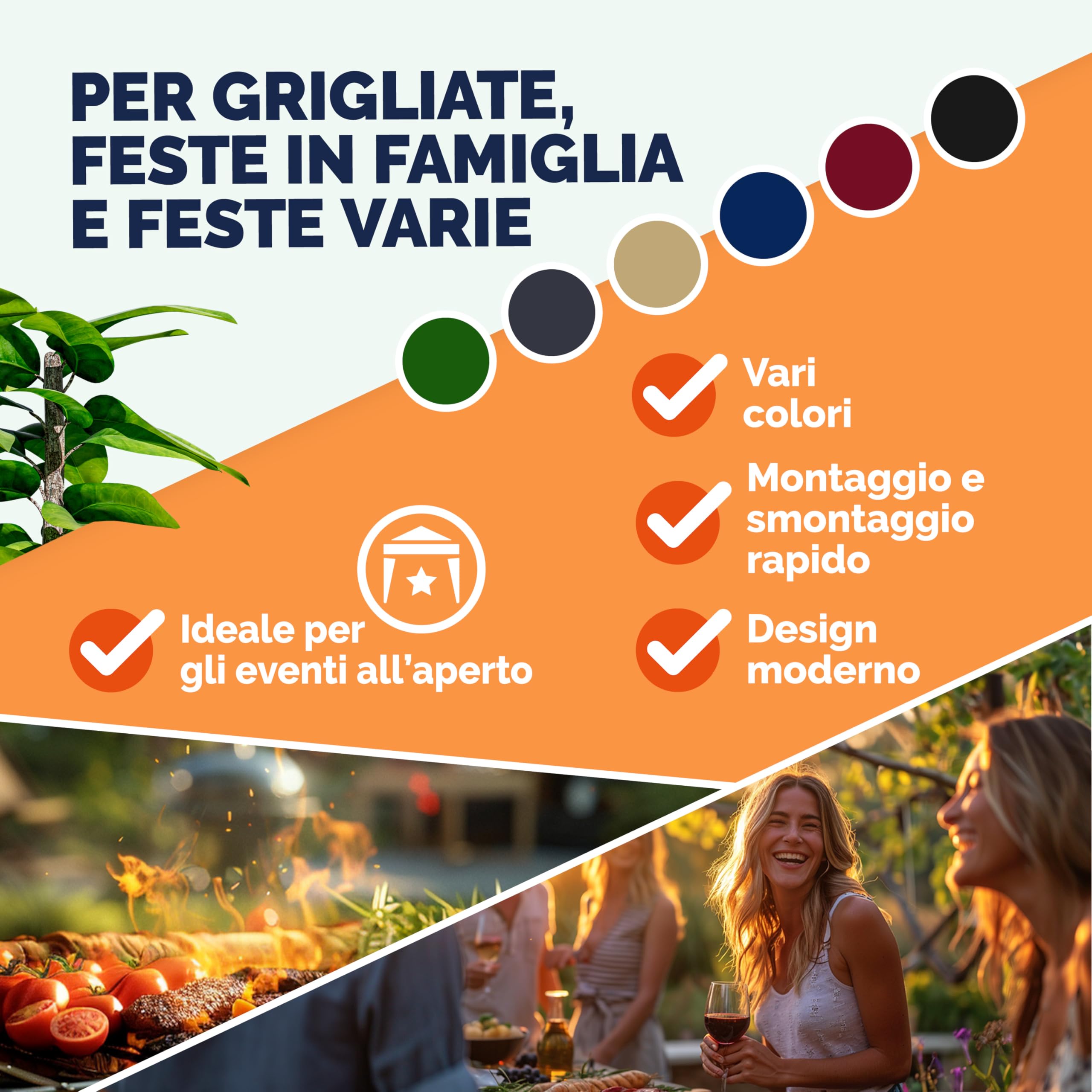 CASARIA® Gazebo da Giardino Capri 3x3m Pop-Up Protezione 50+ Impermiabile Tenda a Fisarmonica Verde