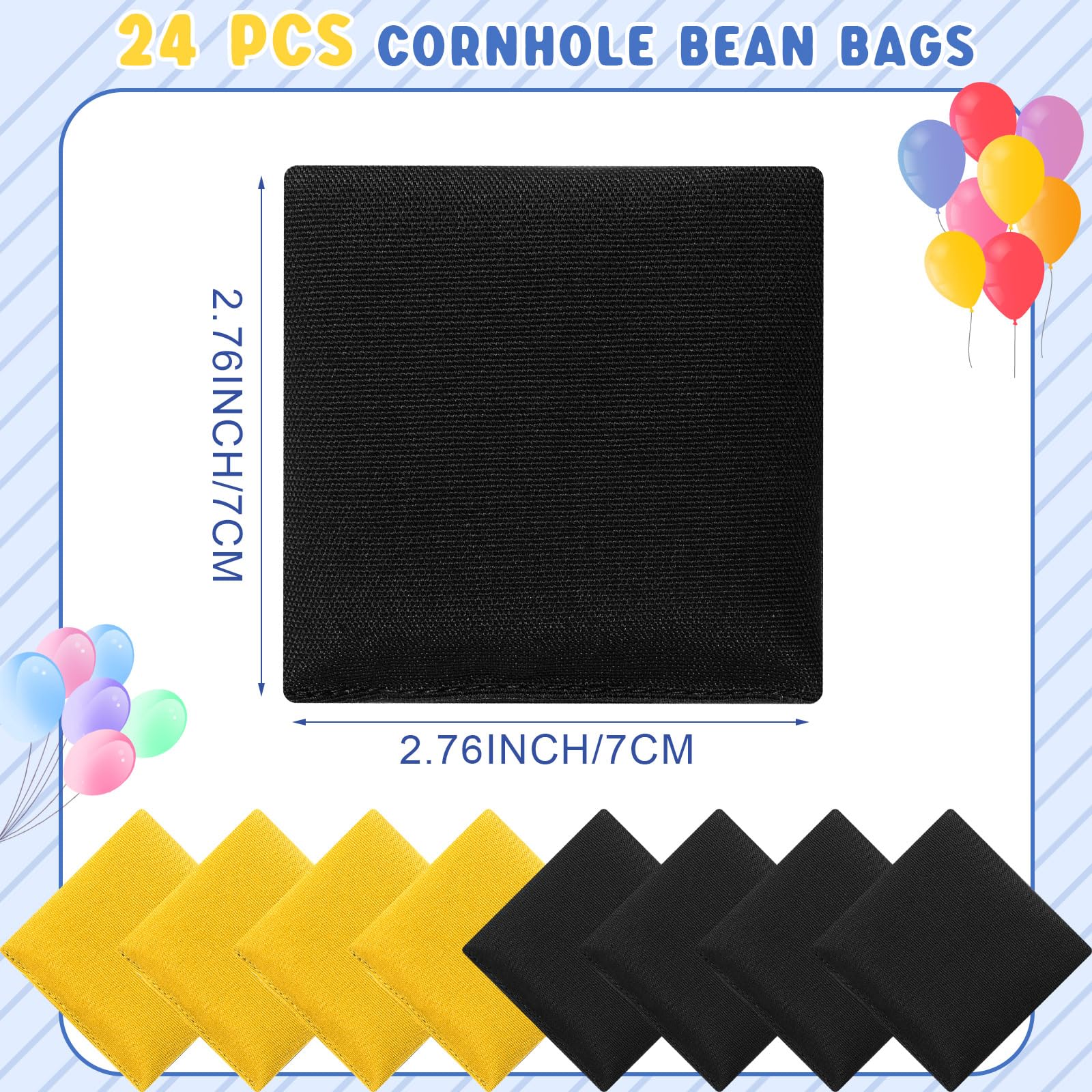 Sotiff 24 Stück Bean Bags Mini Nylon Cornhole Bean Bags for Kids Tossing Fun Sports Outdoor Family Games Carnival Toy Patriotic Small Beanbags Hand Toss Party Game Supplies for Kids Adults