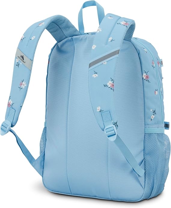 High Sierra Everclass Backpack - Travel or Work Laptop Bookbag with 360 Reflectivity, Dual Water Bottle Pockets & Fits Laptops Up To 15.6, One Size, Floral Blue