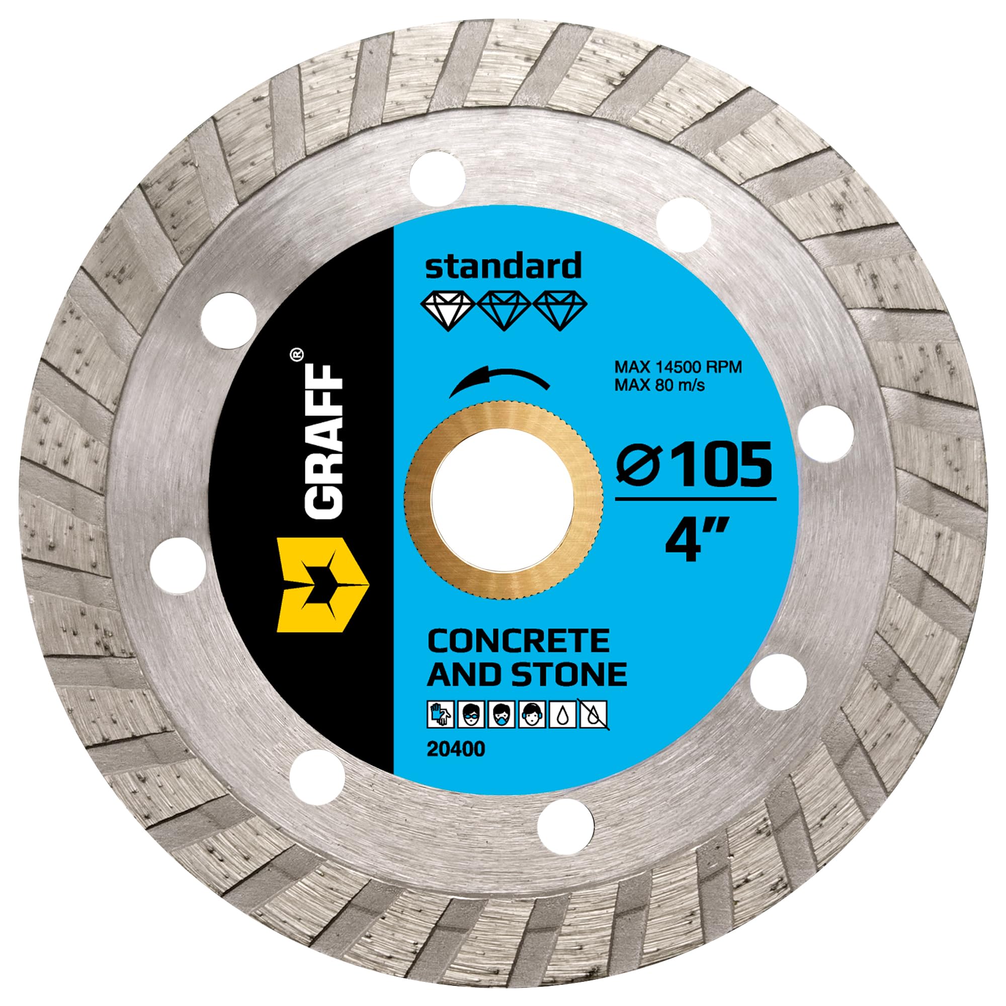 4 Inch Diamond Cutting Wheel for Angle Grinder Arbor 7/8"-5/8" – Turbo Diamond Blade for Stone, Marble, Granite, Brick, Masonry, Concrete – Diamond