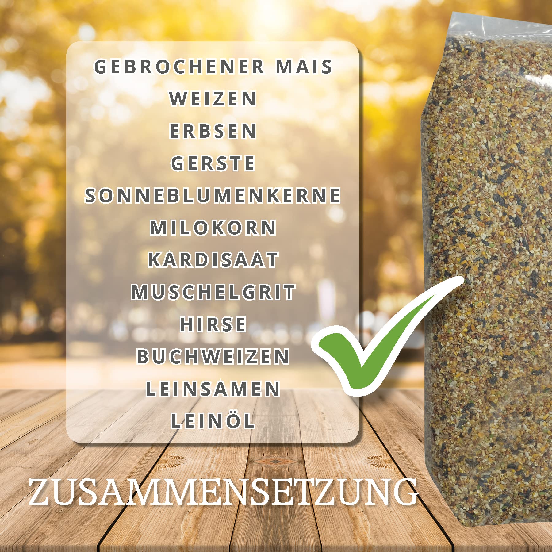 MeineHennen KÖRNER-VITAL EXZELLENT Plus 30 kg - Premium Hühnerfutter, Geflügelfutter, naturbelassene Körnermischung mit Hirse, Buchweizen & Sonnenblumenkernen für Rasse- & Zwerghühner, Ohne Gentechnik