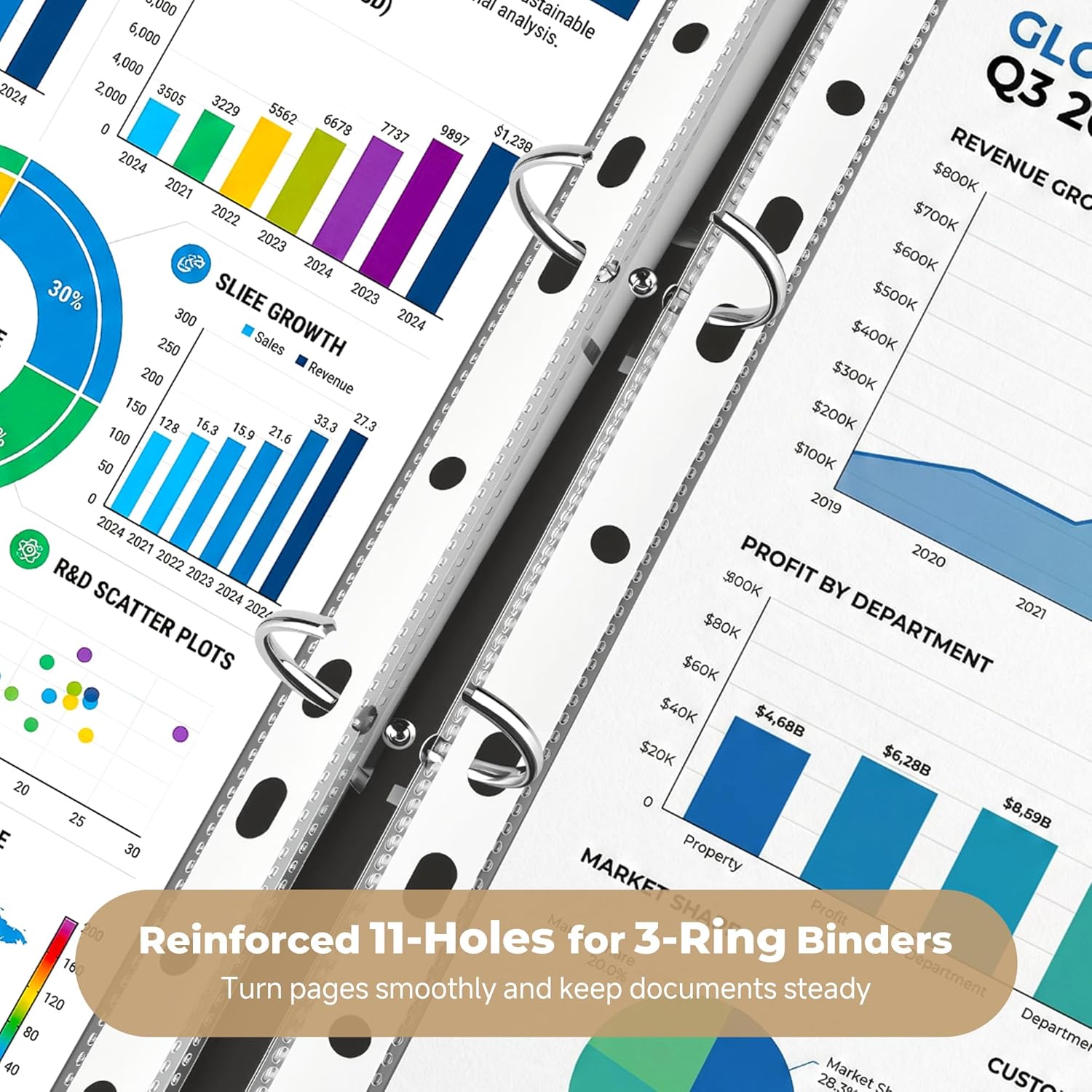 720 Pack Clear Sheet Protectors 8.5 x 11 Inch, Plastic Page Sleeves for 3 Ring Binder, Transparent Letter-Size Document Covers, Top Loading, for Paper Documents, Home, School and Office Use