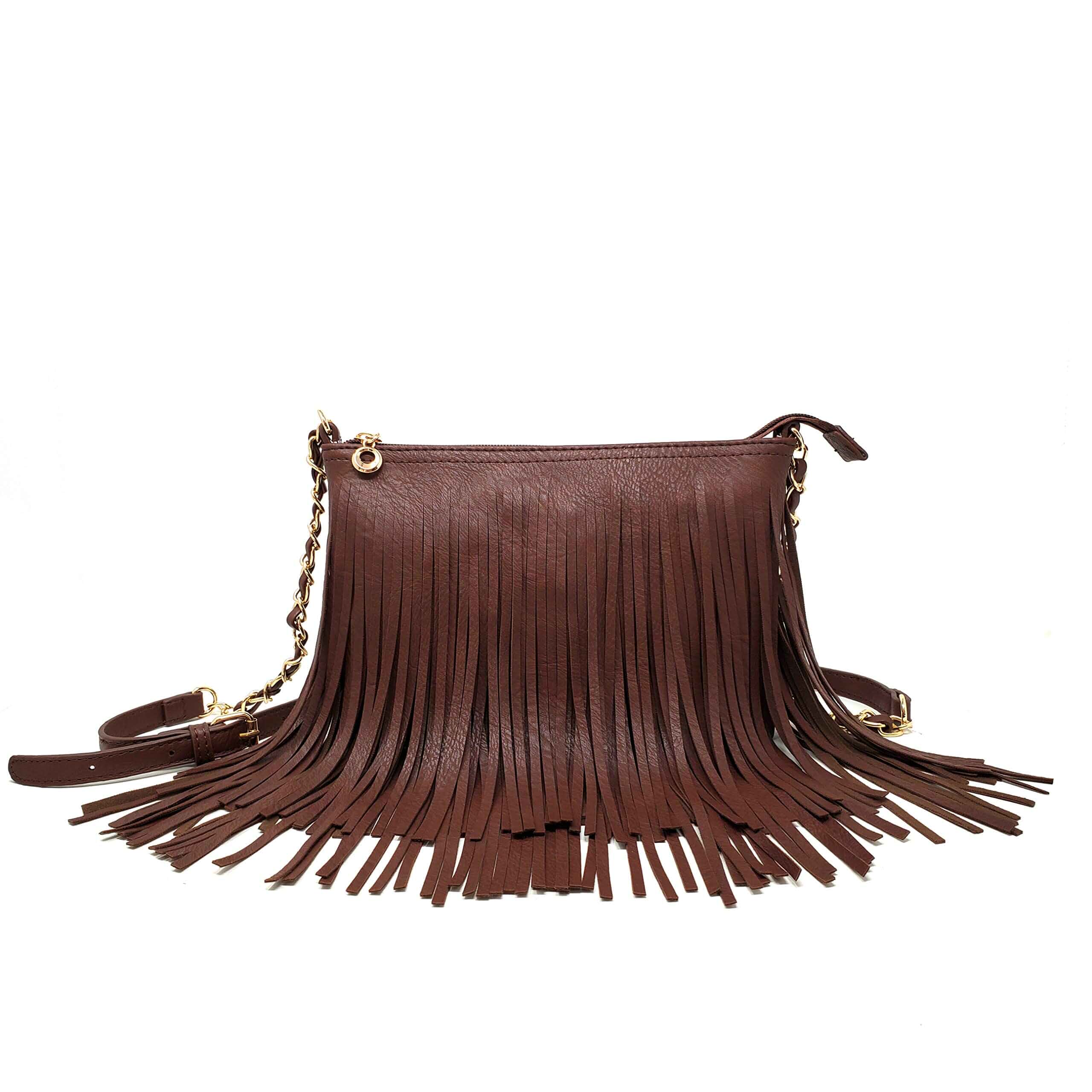 Solene Fringe Crossbody Shoulder Bag with Strap, Tassel Messenger bag, Country Style Western Fringe Purse for Women