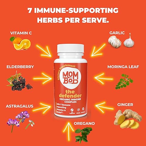 Miniatura 2 de Suplemento orgánico de apoyo a la inmunidad, contiene saúco, astrágalo, jengibre, moringa y ajo, fabricado en los Estados Unidos