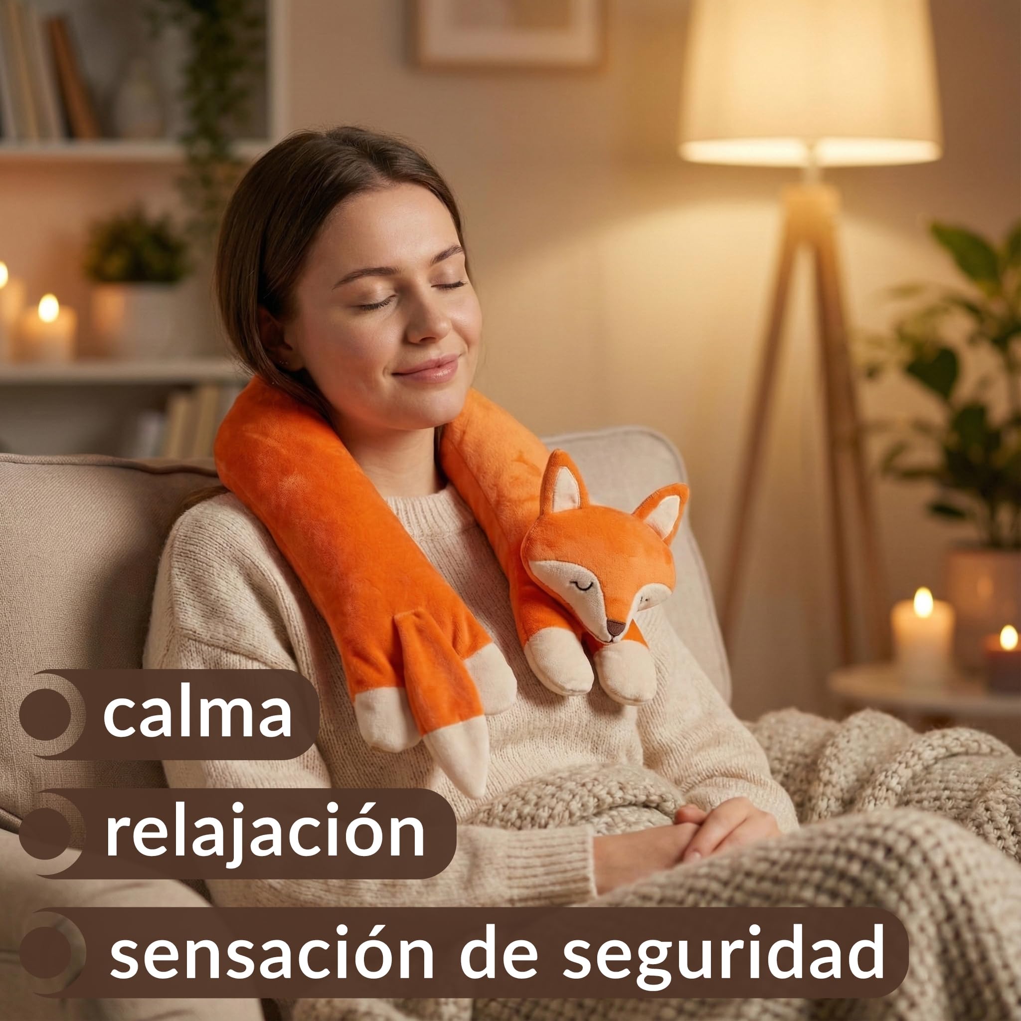 Peluche con Peso 2 kg, Zorro Peluche Ansiedad, Relajante