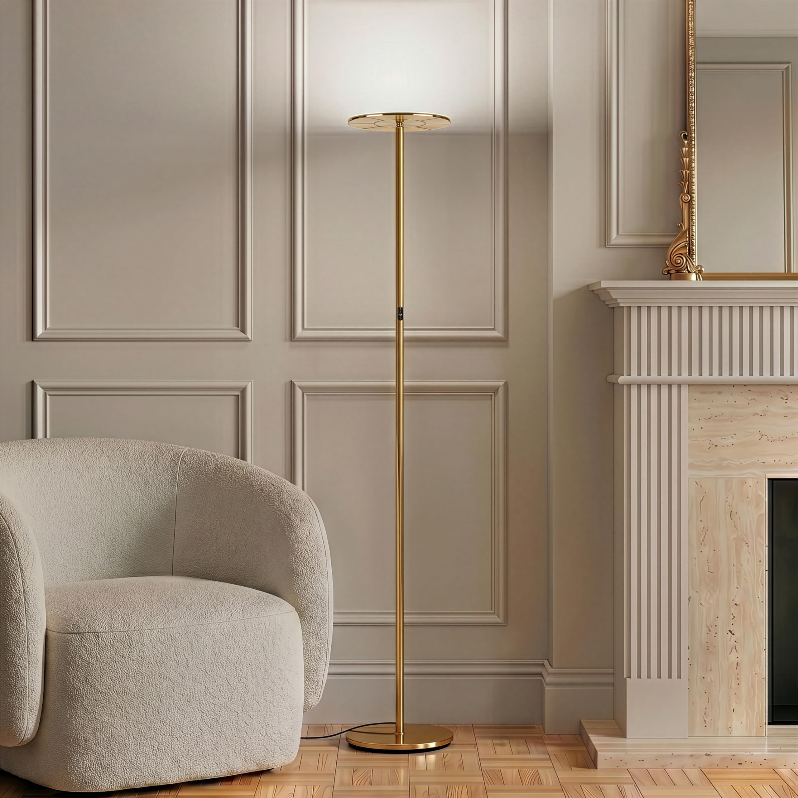 Brightech Sky Flux Dimmable LED Floor Lamp – Super Bright Floor