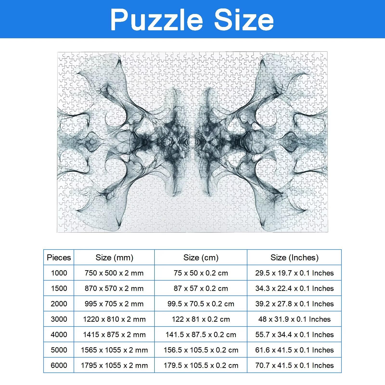 Puzzle 4000 Pezzi Astratto, Puzzle Grigio 4000 Pezzi Arte per Adulti e Bambini, Misura: 141.5x87.5 cm, Puzzles Legno per Adulti con Squisita Scatola di Imballaggio, Regalo Donna, Regalo Uomo, -9039
