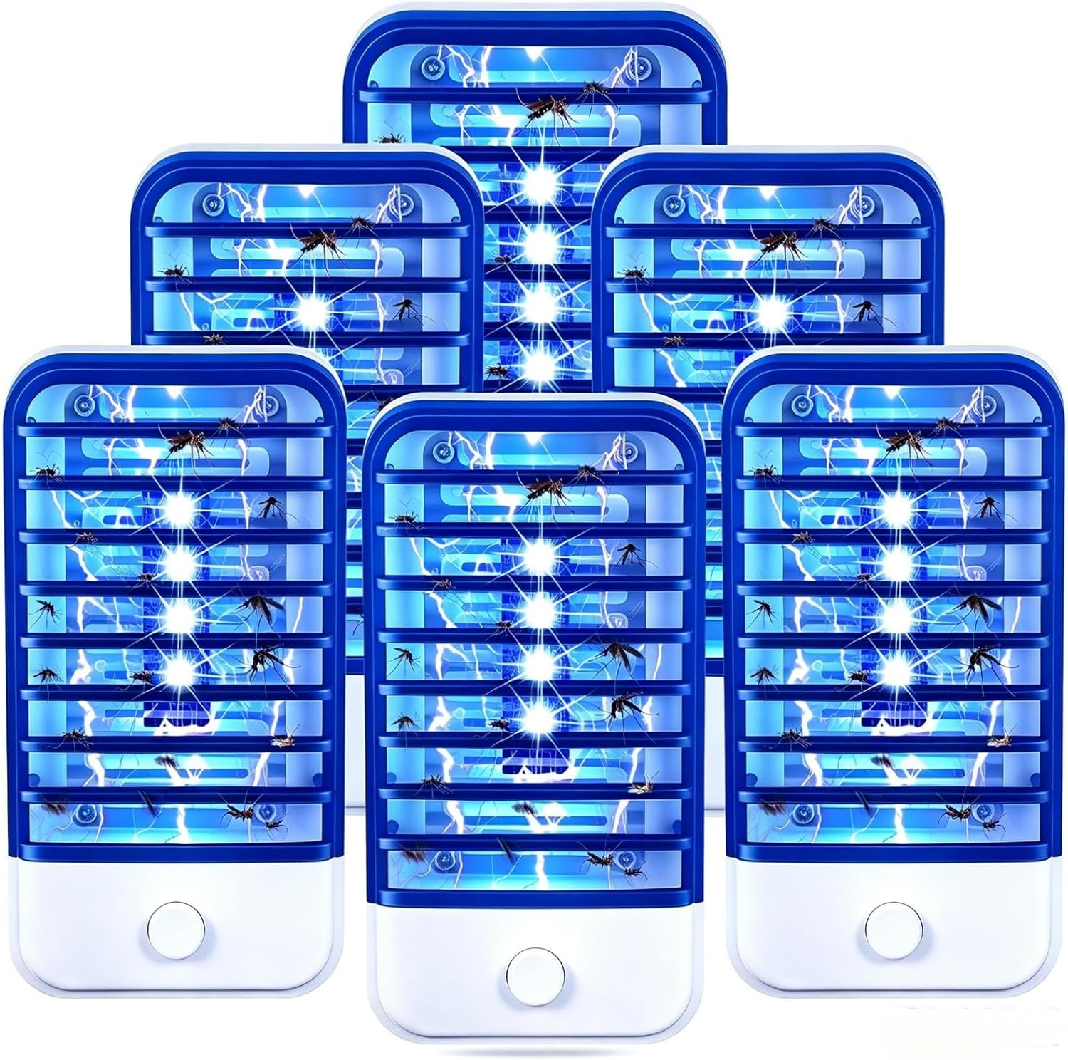 2026 New Bug Zapper Indoor Plug in Flying Insect Trap, Electronic Mosquito Zapper Ultimate Fly Zappers Gnat Traps Lamp for Home, Kitchen, Bedroom, Living Room,Office (6 Units)