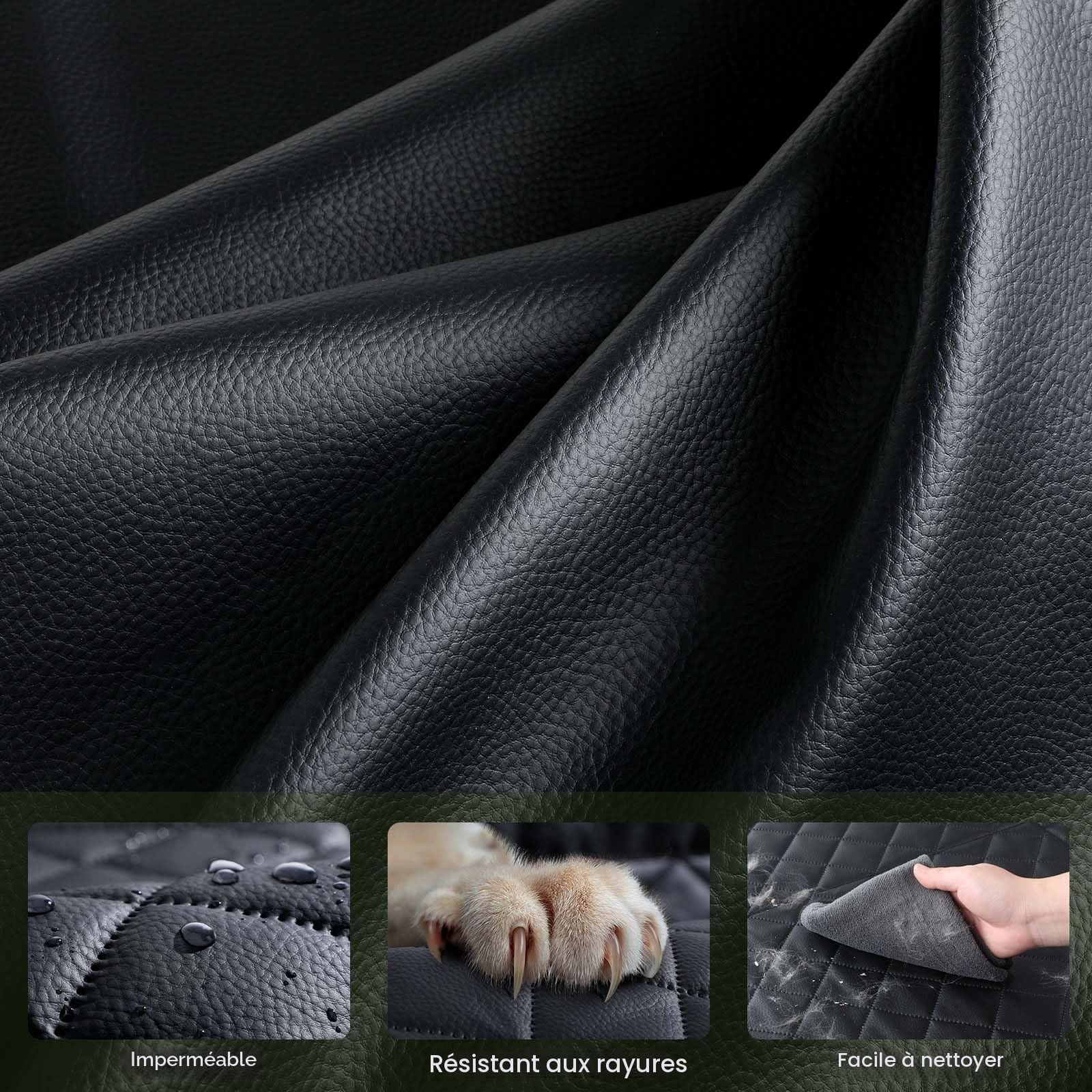Pecute Housse Voiture Chien avec Rallonge de Siège 133 * 62 cm, Protection Siege Voiture en Tissu Facile à Nettoyer, Rangement Facile, Barrière,Imperméable Anti-Rayures, pour Moins de 150 kg