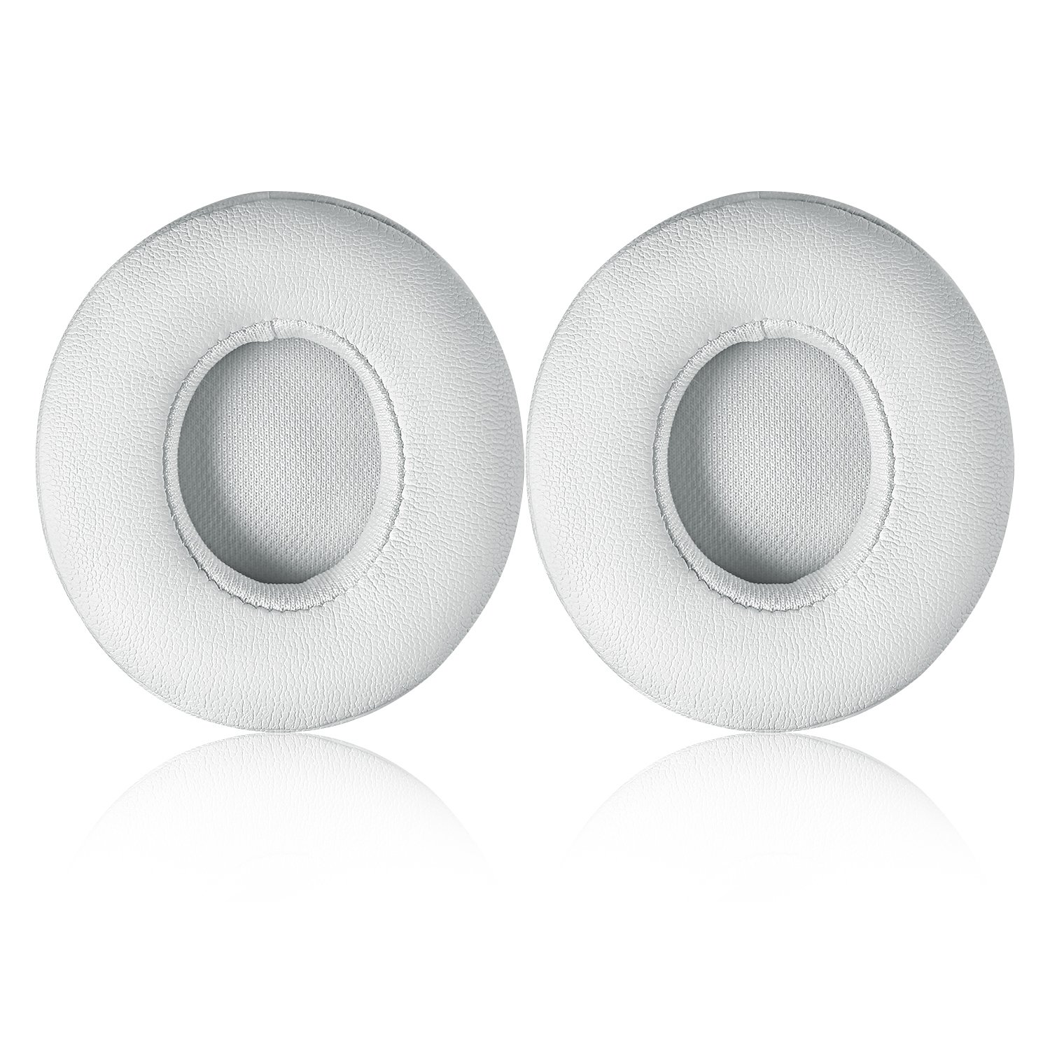 JecobbSolo 2/3 Wireless Earpads - Replacement Ear Cushion Pads with Protein Leather and Memory Foam for Beats Solo 2.0/3.0 Wireless On Ear Headphones ONLY (White)