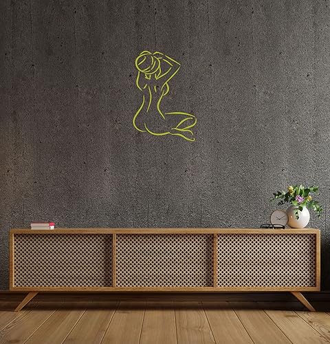 Miniatura 3 de Naked girl wall decor bathroom mural bedroom wall decal romantic wall sticker m297 (22 in x 15 in, lime green)
