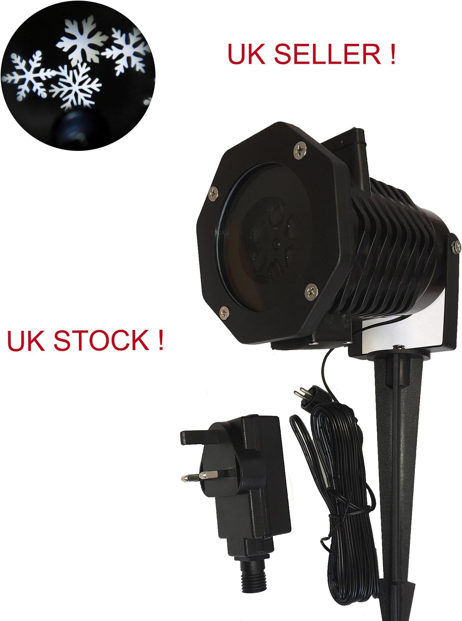 Snowflake Moving White LED Landscape Project House Outdoor Decor Wall Xmas Garden Lights