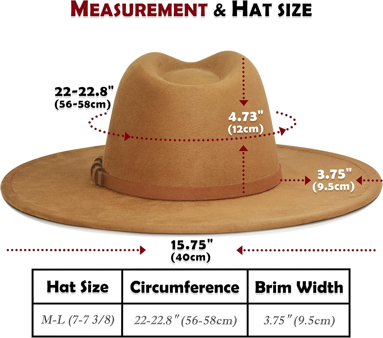 FLUFFY SENSE. Big Wide Brim Fedora Hat for Women - Nashville Outfits Western Hats Women's Felt Panama Rancher Hat