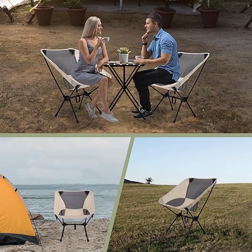Miniatura 5 de Silla plegable para acampar y césped, soporta 330 libras