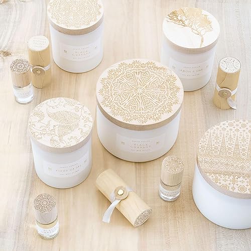 Miniatura 2 de Skeem Print Block Fleur de Sel - Vela perfumada  Mezcla de aceite de lavanda, limón y naranja  Cera de soja, aceites totalmente naturales  Vela de