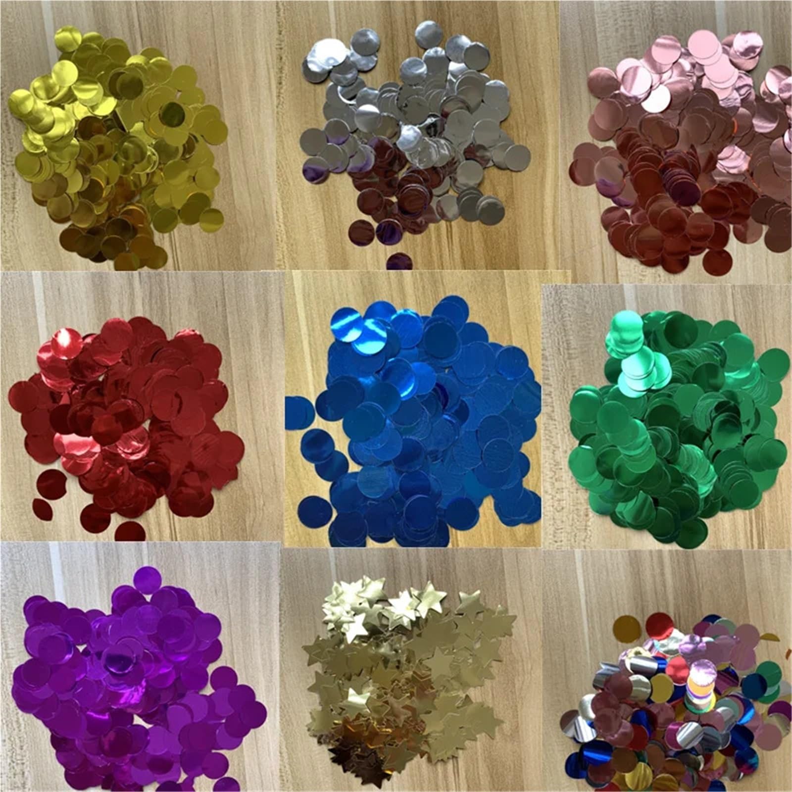 Glitzer Konfetti Konfetti Metallic Folie 1,5 cm Runde Stern Herz Pailletten Tisch Hochzeit Geburtstag Party Dekorationen(Silver,1Kg)