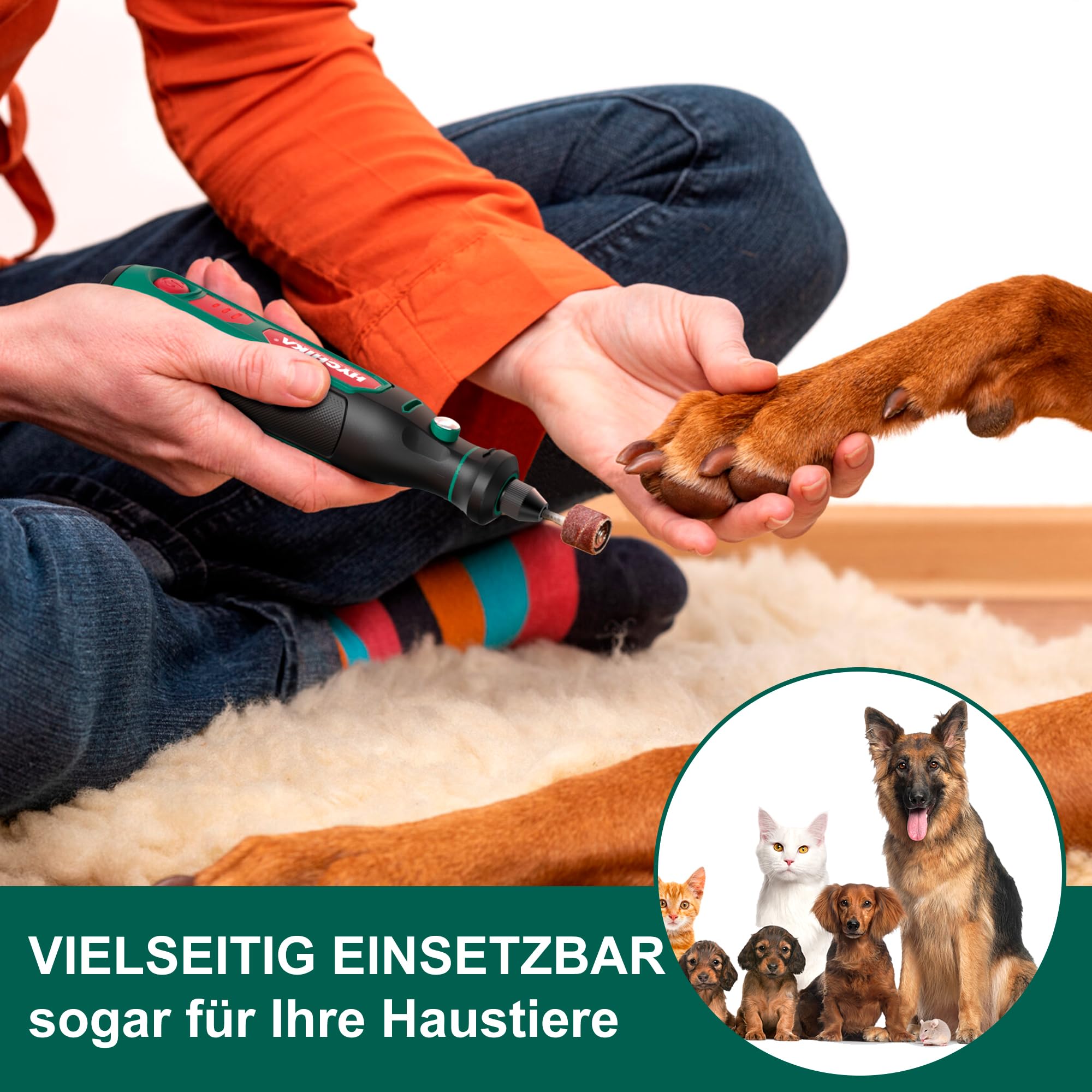 HYCHIKA 3,6V Akku Multifunktionswerkzeug Kit - 77-teiliges Zubehör für Bohren, Schleifen, Polieren, Gravieren，Mini Rotationswerkzeug mit regelbarer Geschwindigkeit und USB-C-Ladung.
