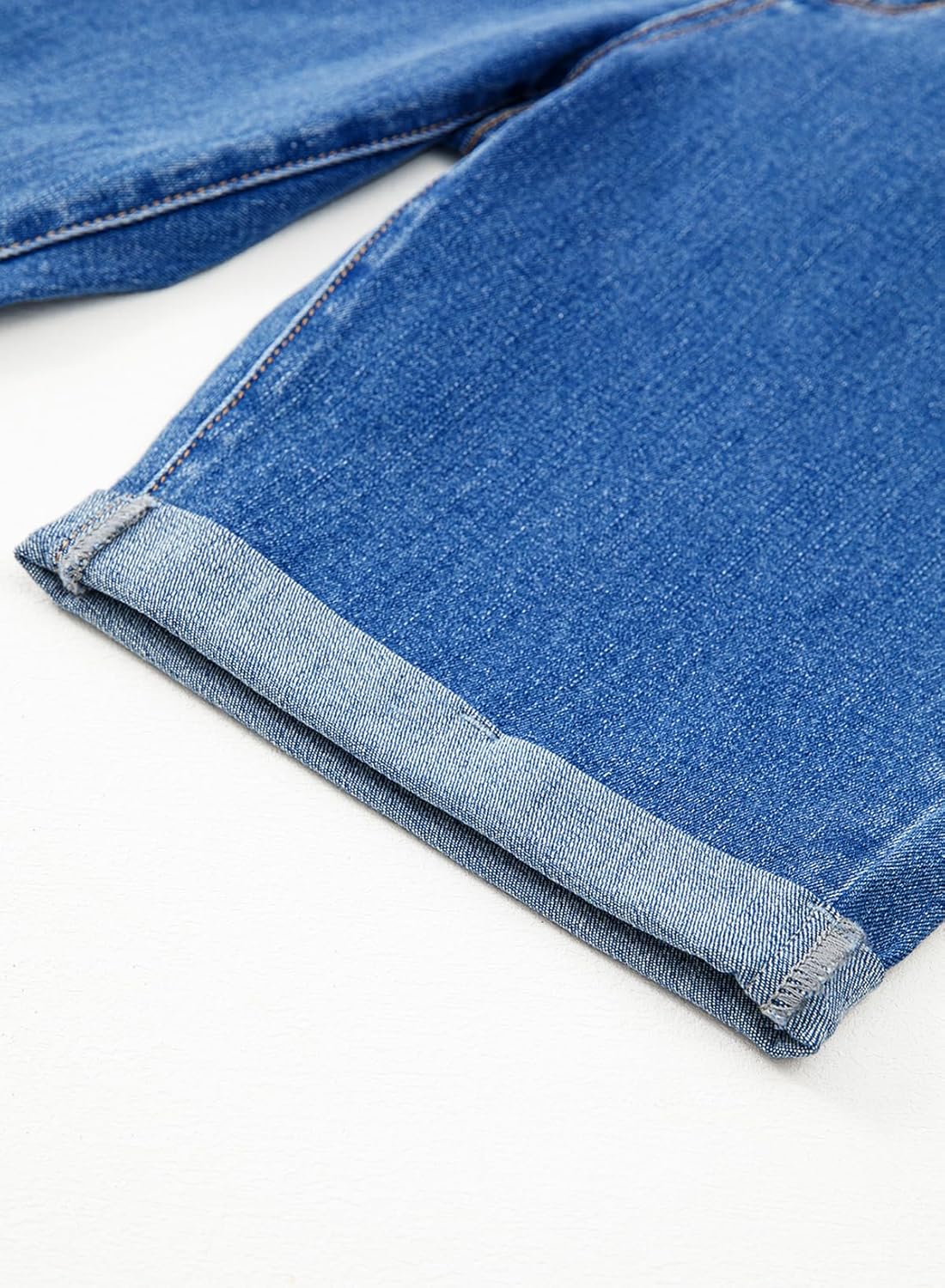 Sidefeel Women's Jean Shorts High Waisted Stretchy Bermuda Folded Hem Denim Summer Shorts - Image 8