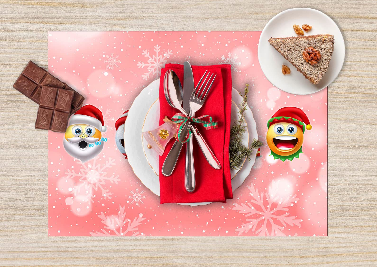 Set 4 tovagliette Americane Natalizie 33x45 cm Diverse Fantasie Ottima Idea Regalo (n° 79)