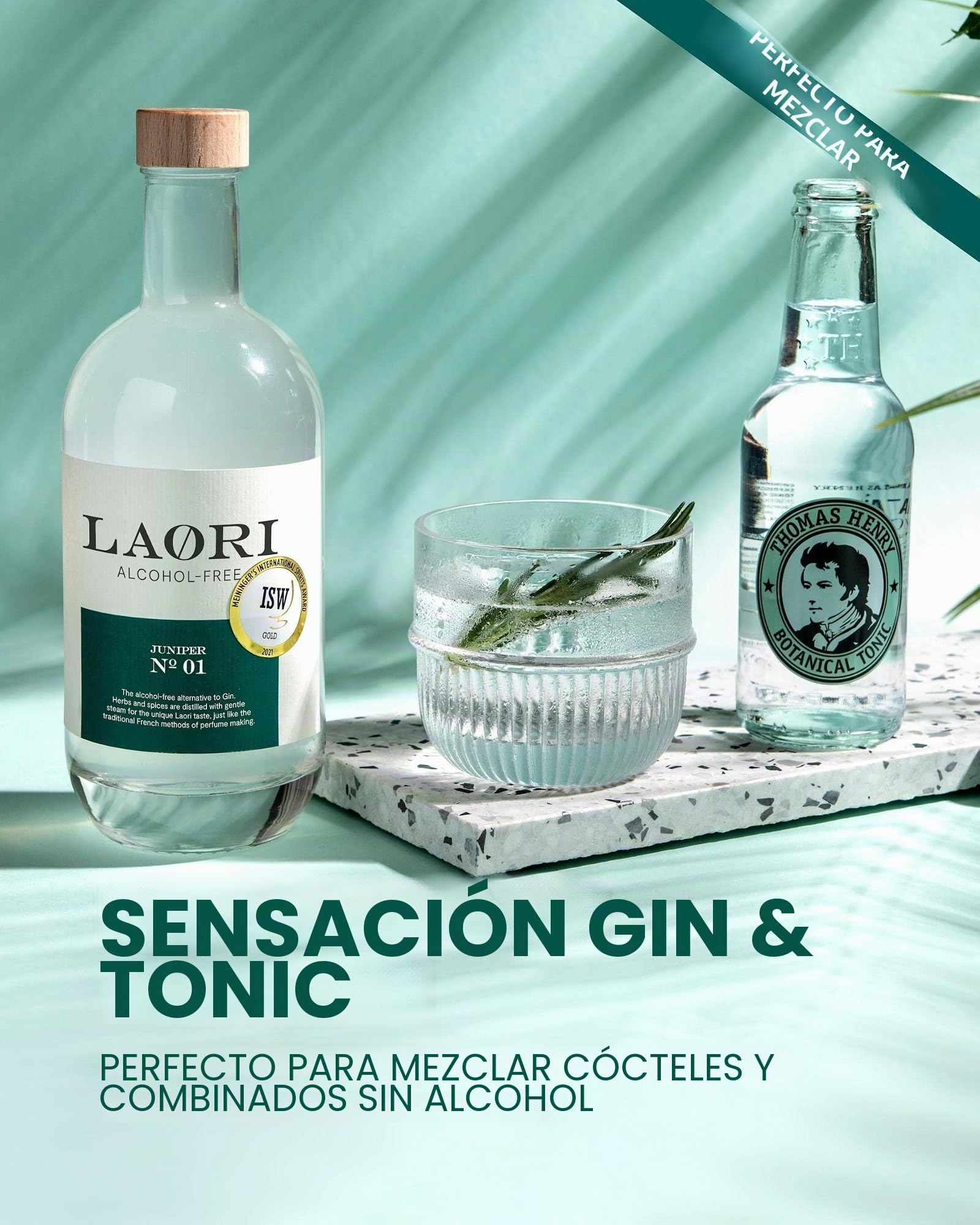 Laori Juniper No 01 & Spice No 02 | Alternativas sin alcohol a la ginebra y el ron | Perfecto para cócteles sin alcohol | Los mejores botánicos | Vegano, sin azúcar y sin sabores artificiales | 2 x