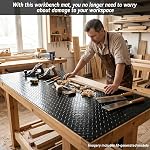 U0U 48" x17.3" Workbench Mat,Black PVC Waterproof Work Bench Pad,1.5mm Thick DIY Worktable Mat Workbench Cover for Protects Work Bench Tabletop (Black, 47.2" x17.3")