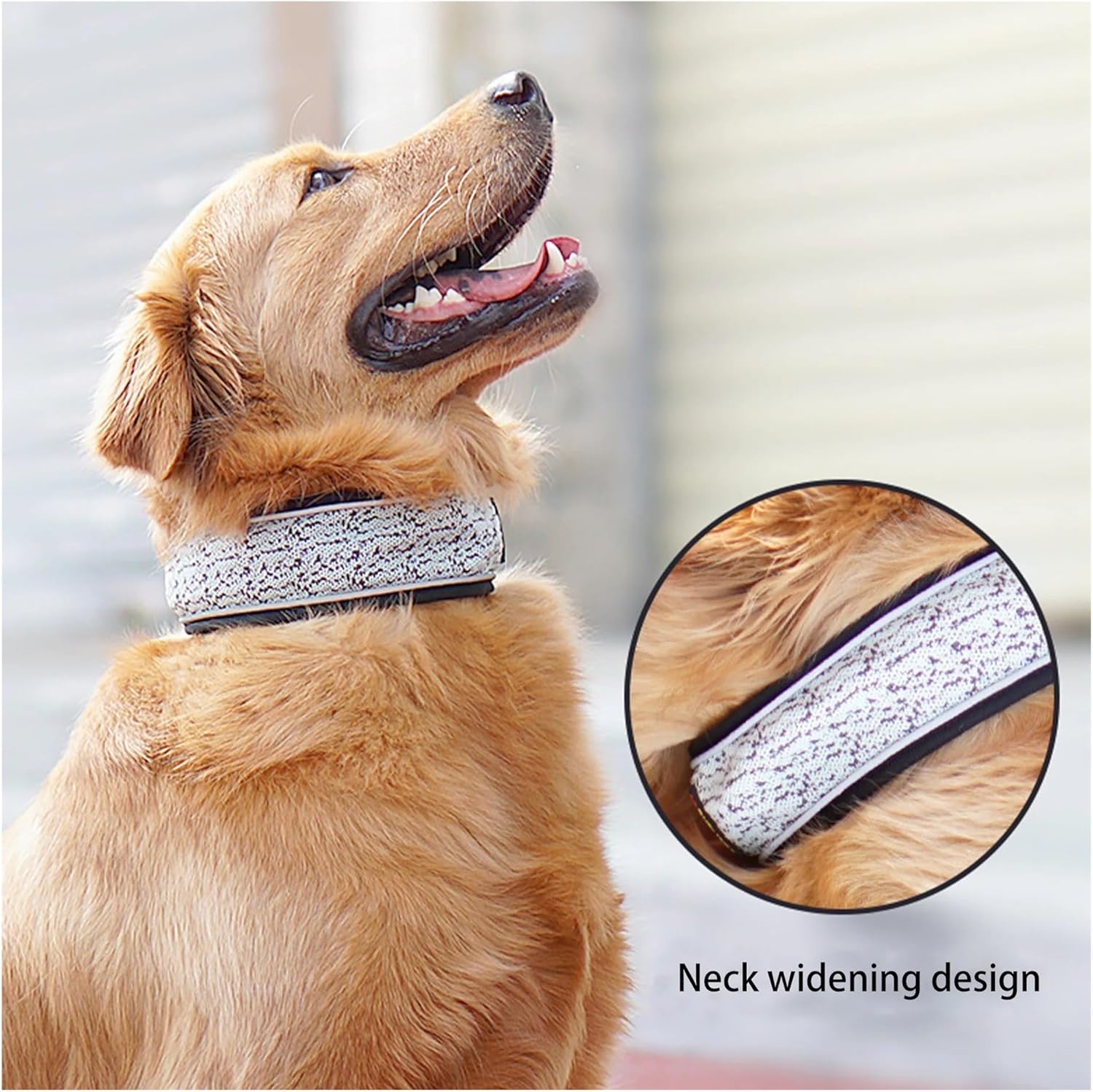 Reflective Dog Collar Breathable Adjustable Nylon Pet Collar for Small Medium Large Dogs Puppy Pug Walking Training(E,750ml)