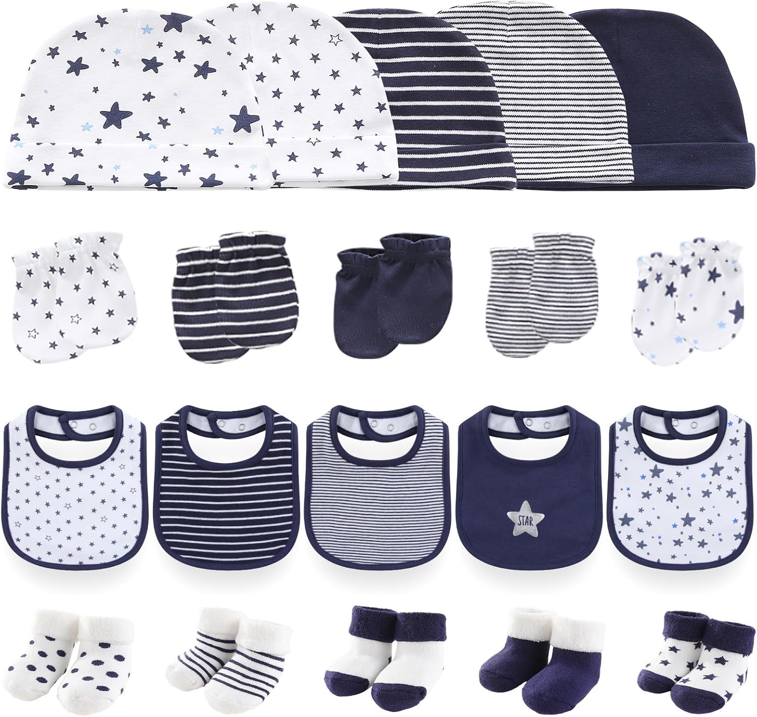 Newborn Baby Layette Gift Set 25-Piece Infant Boy Girl Clothes Essentials and Accessories 0-12 Months