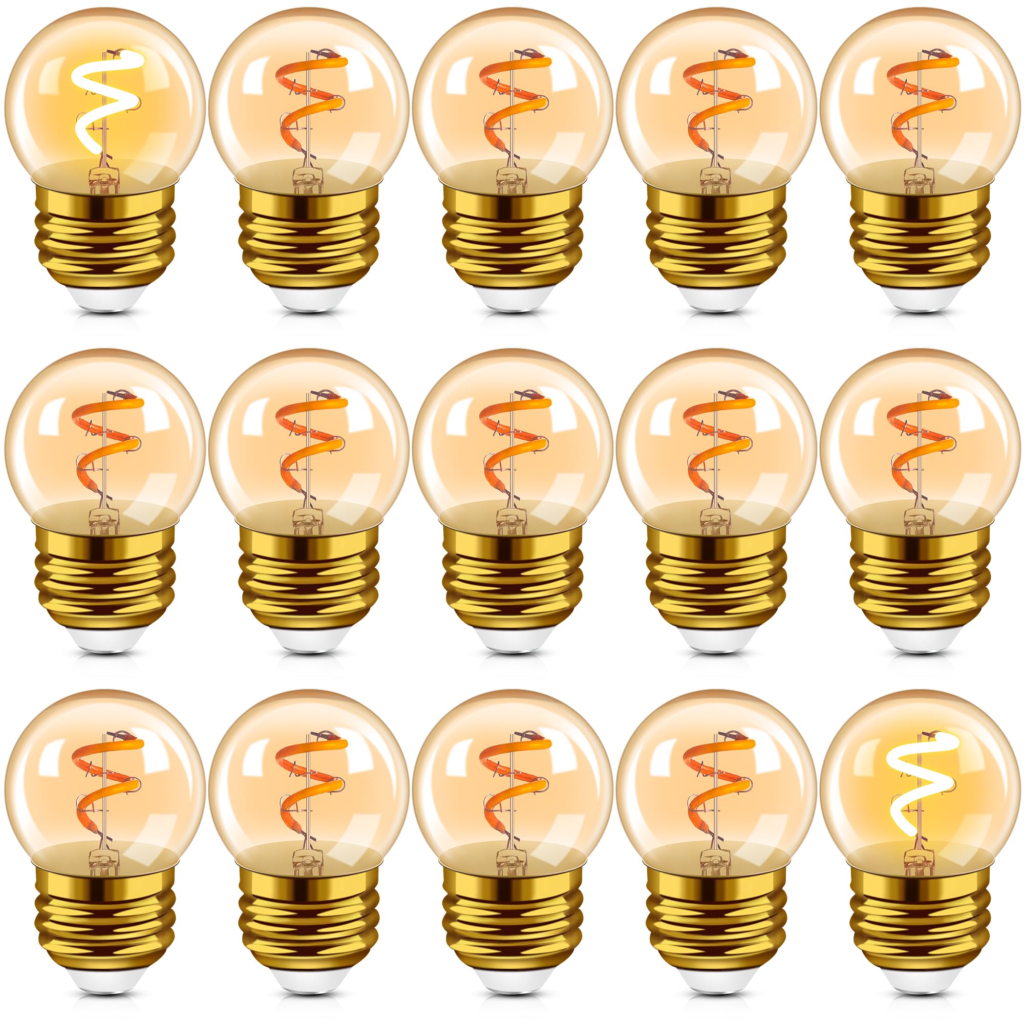 Żarówka Edisona G40 E27 LED w stylu retro, 1 W, żarnik spiralny (15 sztuk)