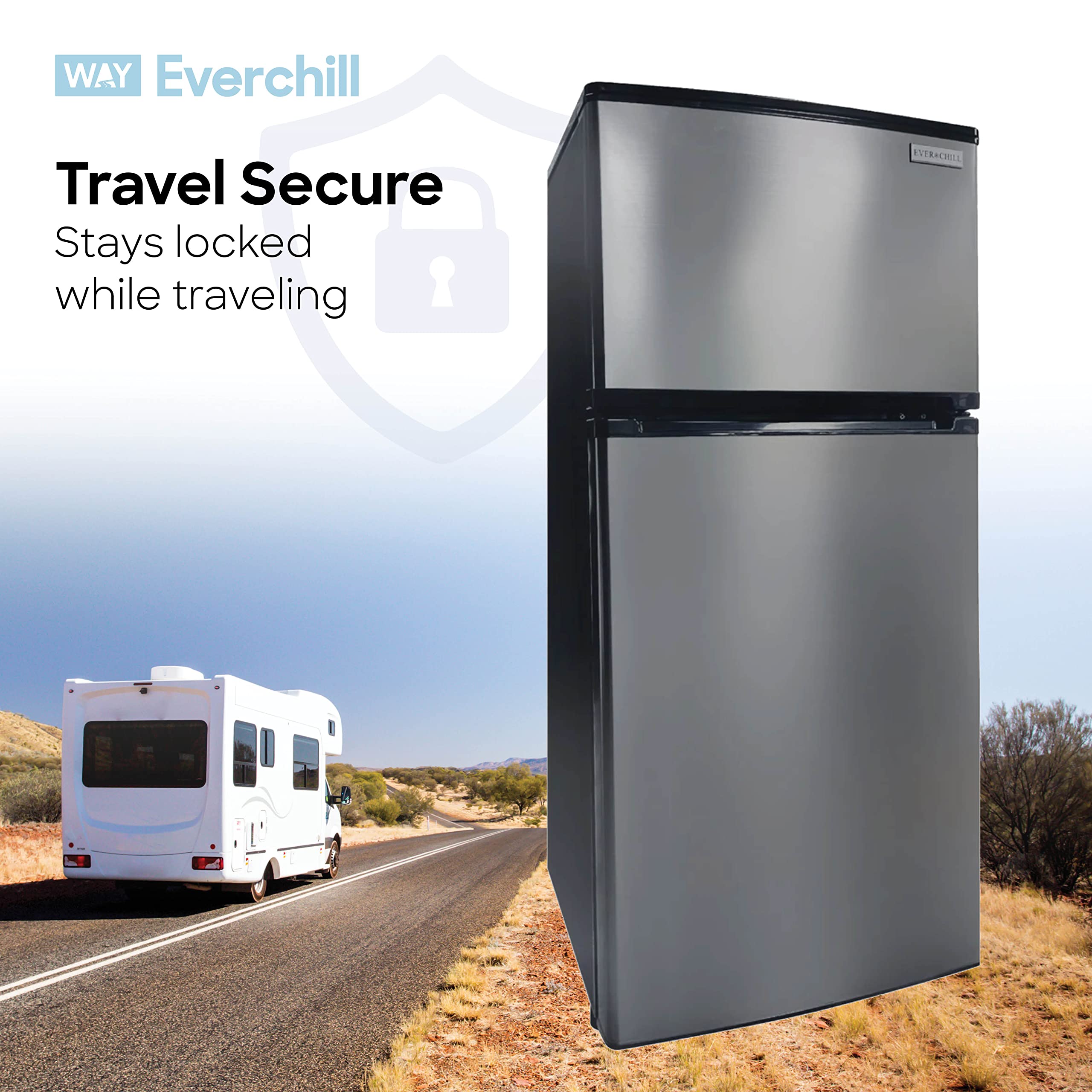 Buy Everchill RV Mini Refrigerator, 12 Volt Fridge, 4.5 Cubic Foot