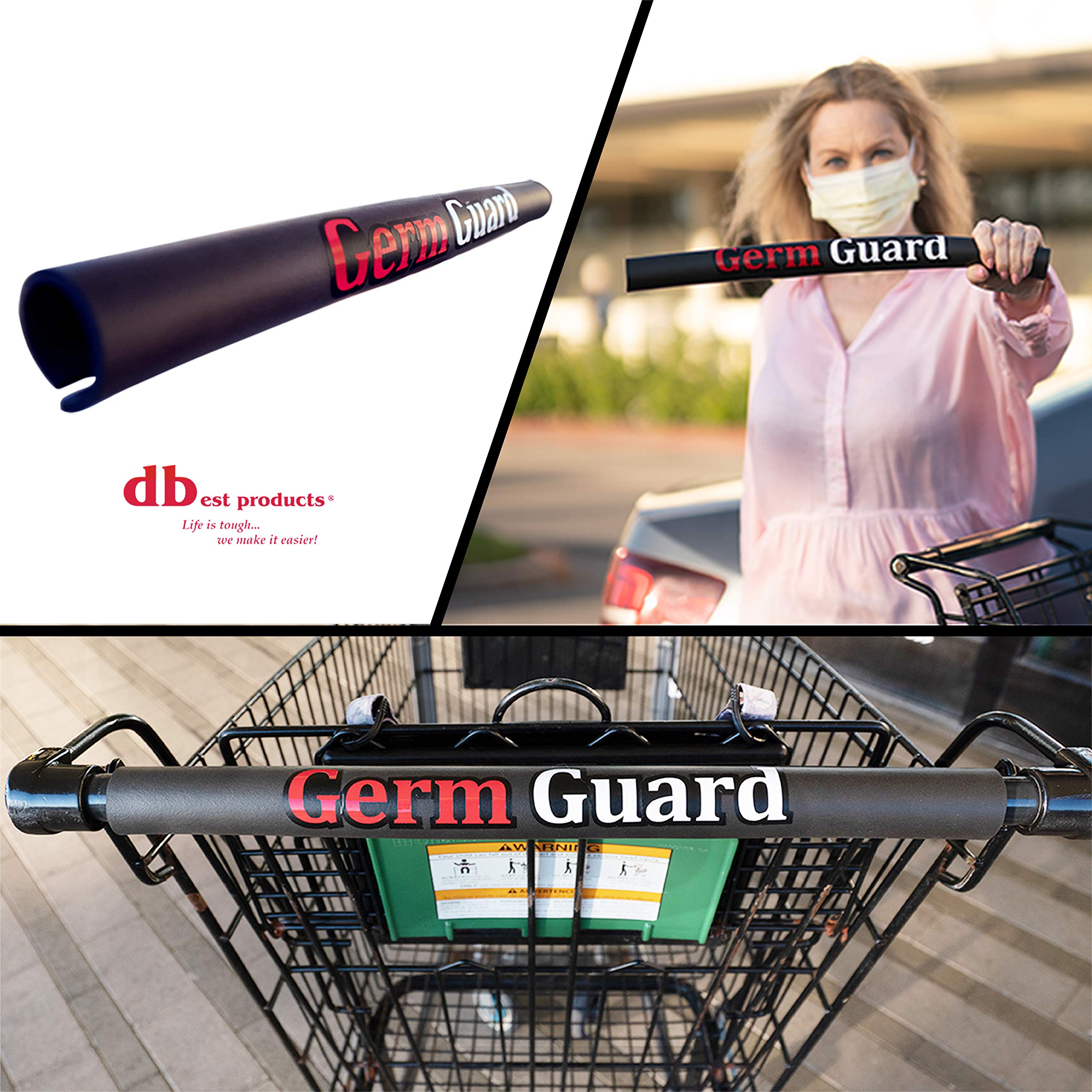 dbest productsGerm Guard Contactless Supermarket Shopping Cart Handle Cover Protection Prevents The Spread Glove Alternative PPE, Black