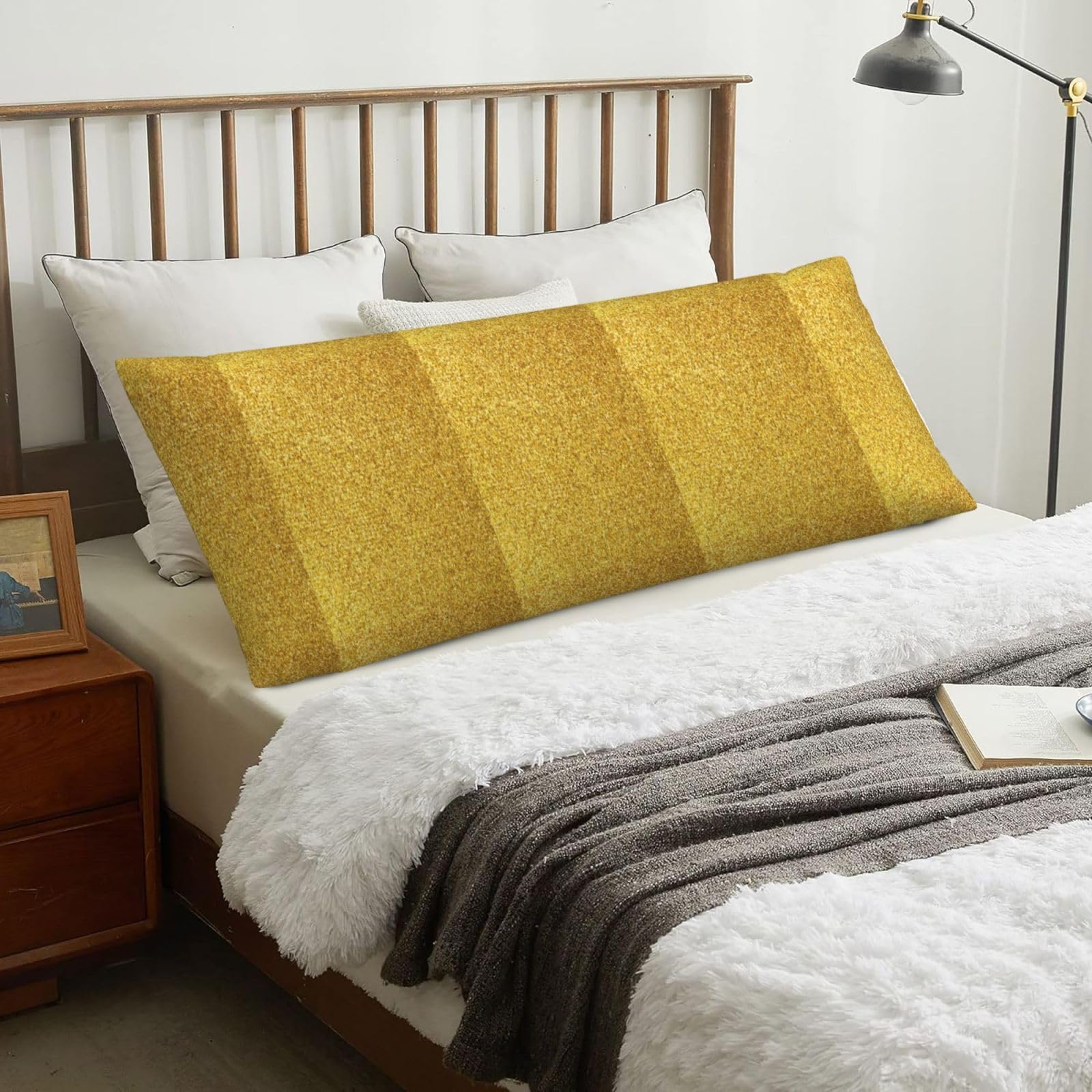 Gold Sparkles, Body Pillow Cover with Zipper,Long Body Pillowcase 20 x 60 in
