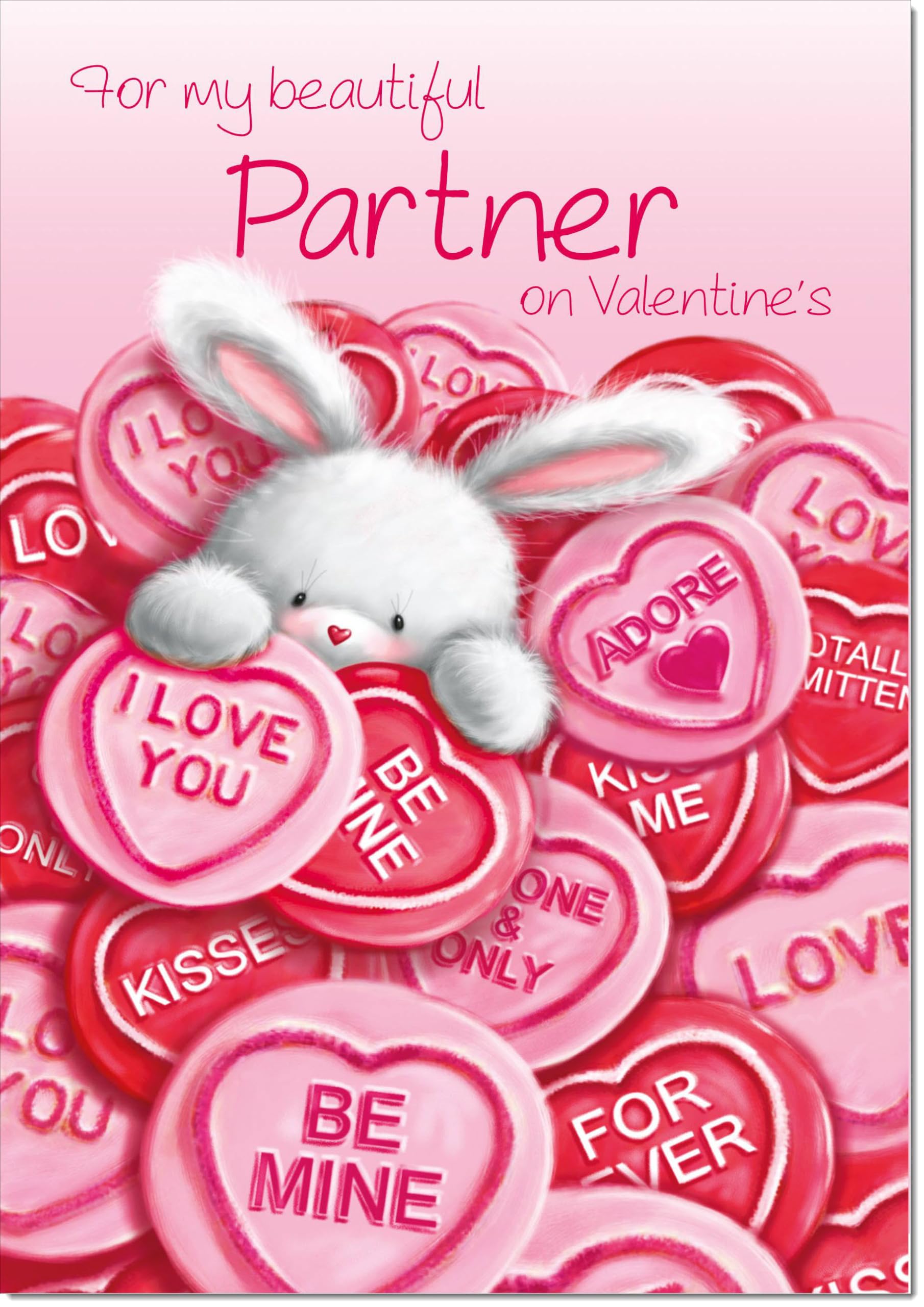 doodlecards Partner Valentine's Day Card Love Heart Sweets Large A4 Size with Plain Envelope