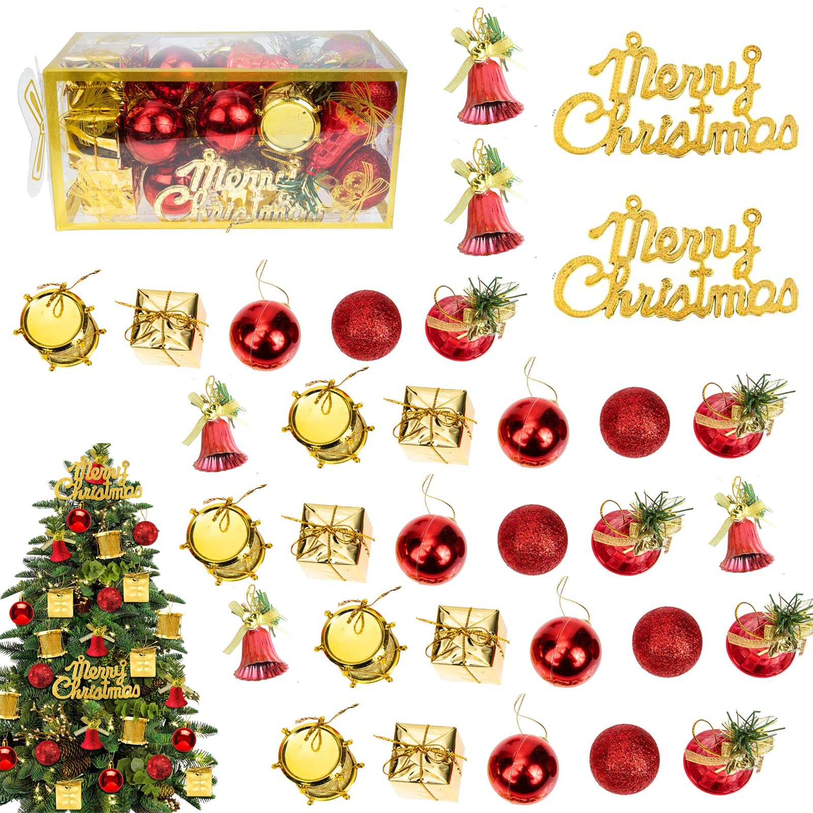 Palline decorative vintage per albero di Natale con Babbo Natale allegro e filo di raso infrangibile The Night Before Christmas Versetto 4 - lotto di 2 - Italia
