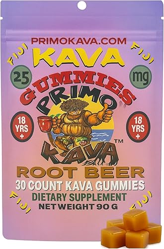 Gomitas Kava Kava de 25 mg  Kava fuerte y noble con 25 mg de kavalactonas para calma y relajación  Extracto de raíz de kava de Fiji de acción rápida