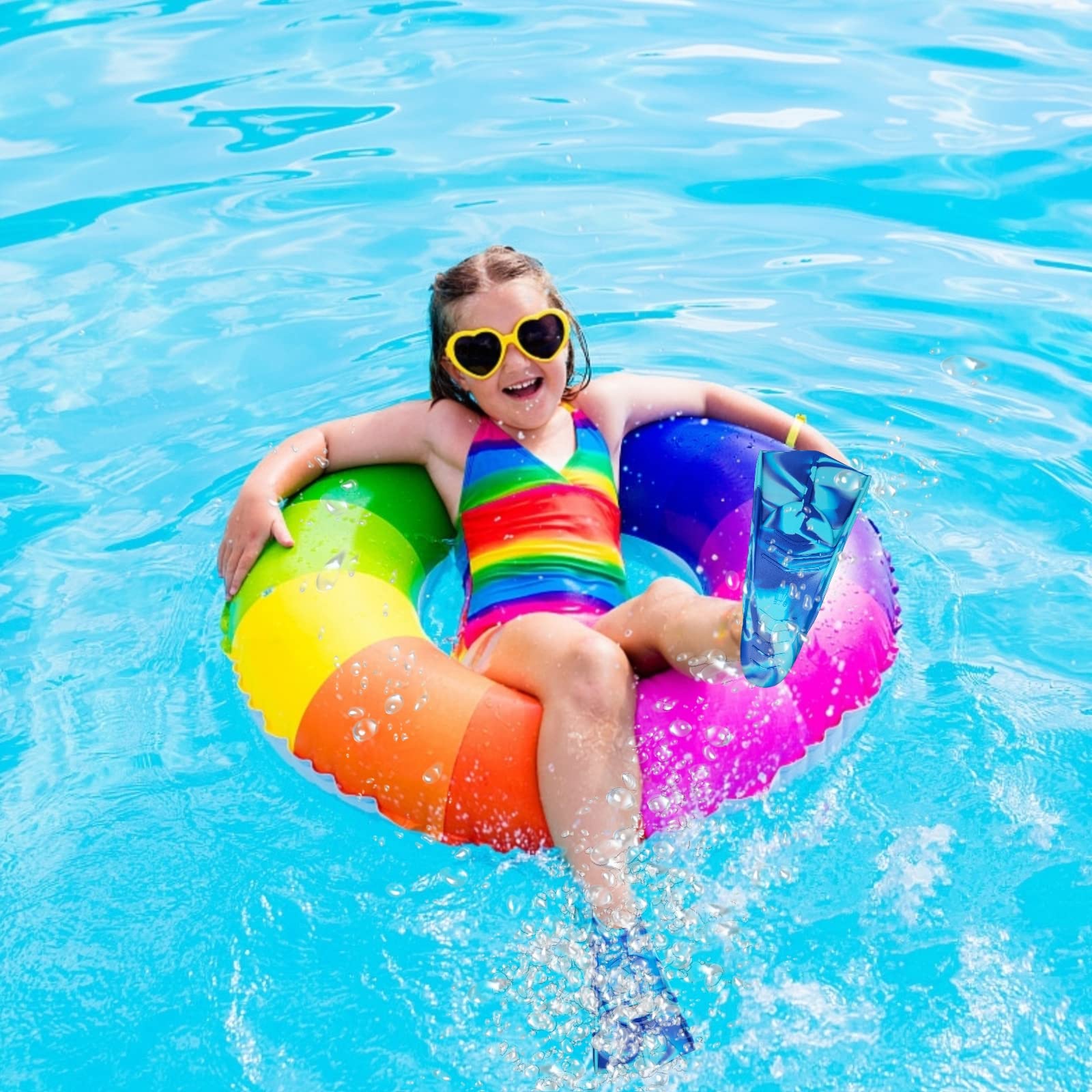 Schwimmtrainingsflossen, Bequeme Silikonflossen zum Schwimmen und Tauchen, Größe geeignet für Kinder, Mädchen, Jungen und Erwachsene