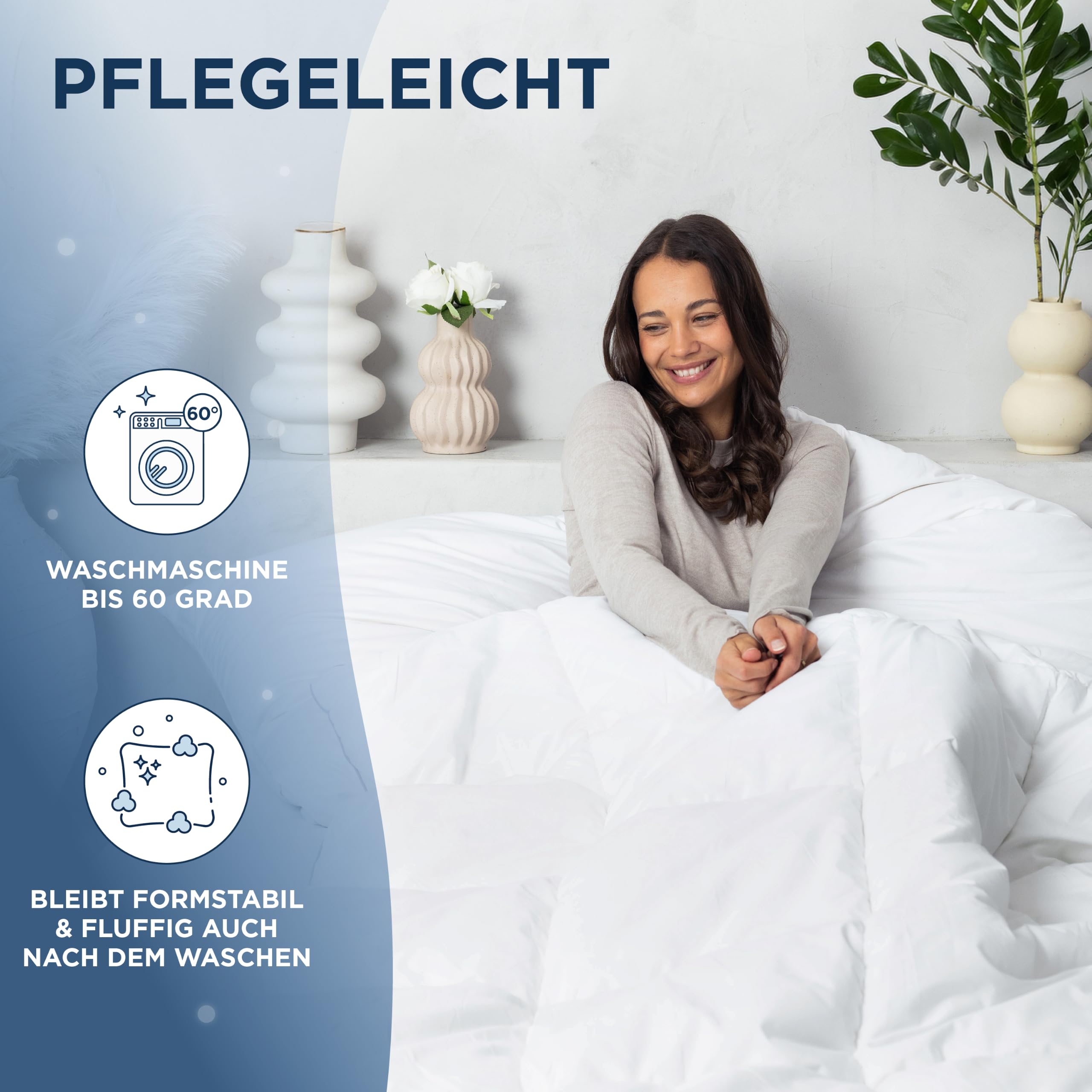 Samthus Premium Winterdecke 200x200cm - Oeko-Tex und Dermatest zertifizierte Bettdecke- kuschelige Schlafdecke Zudecke mit Aussenhülle aus 100% Baumwolle - warme Steppdecke - Winter Blanket Duvet